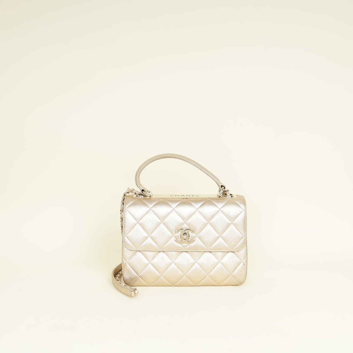 Chanel Metallic Gold Trendy Flap Shoulder Bag