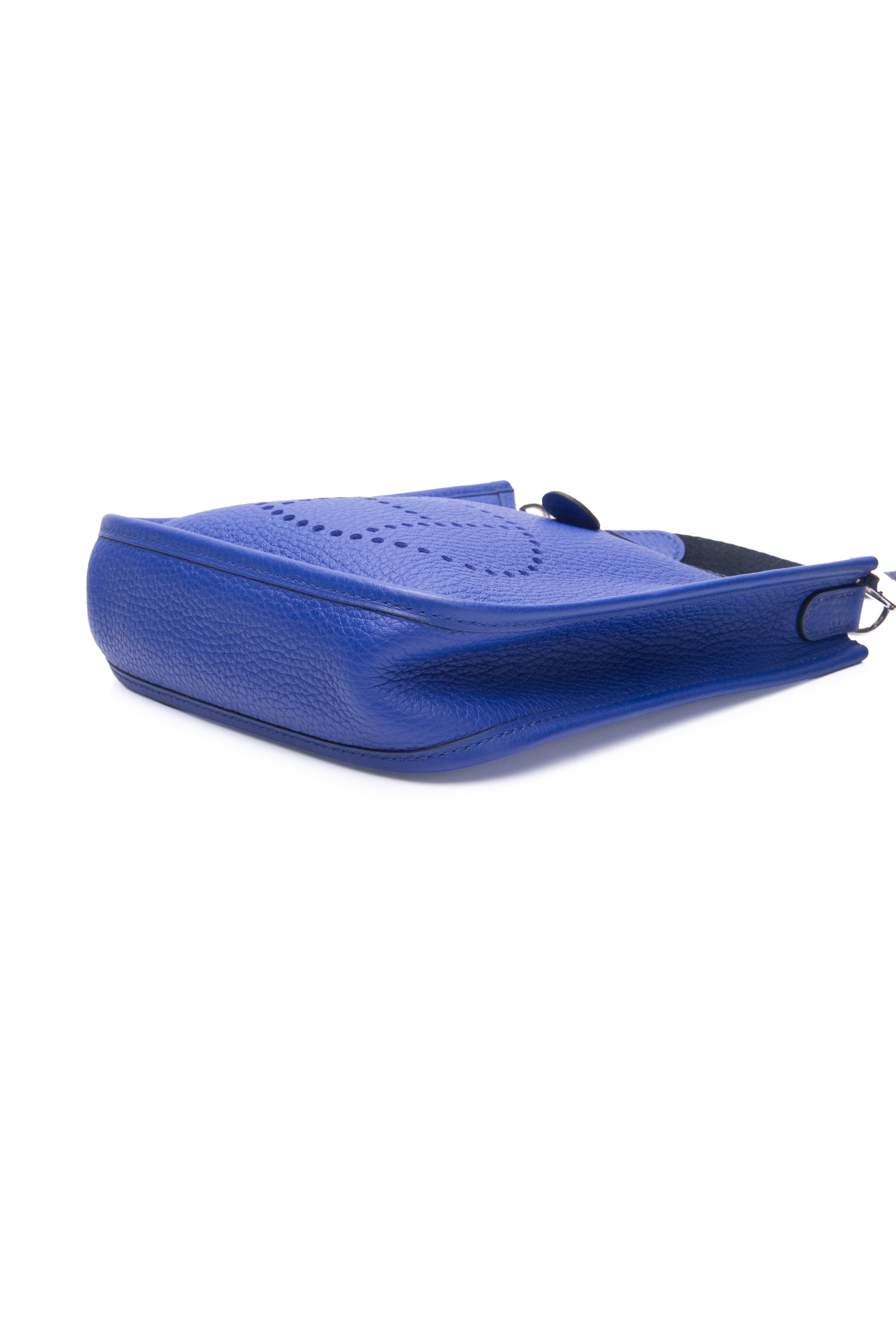 HERMES Bleu Electrique Evelyne TPM Clemence Leather Crossbody Bag