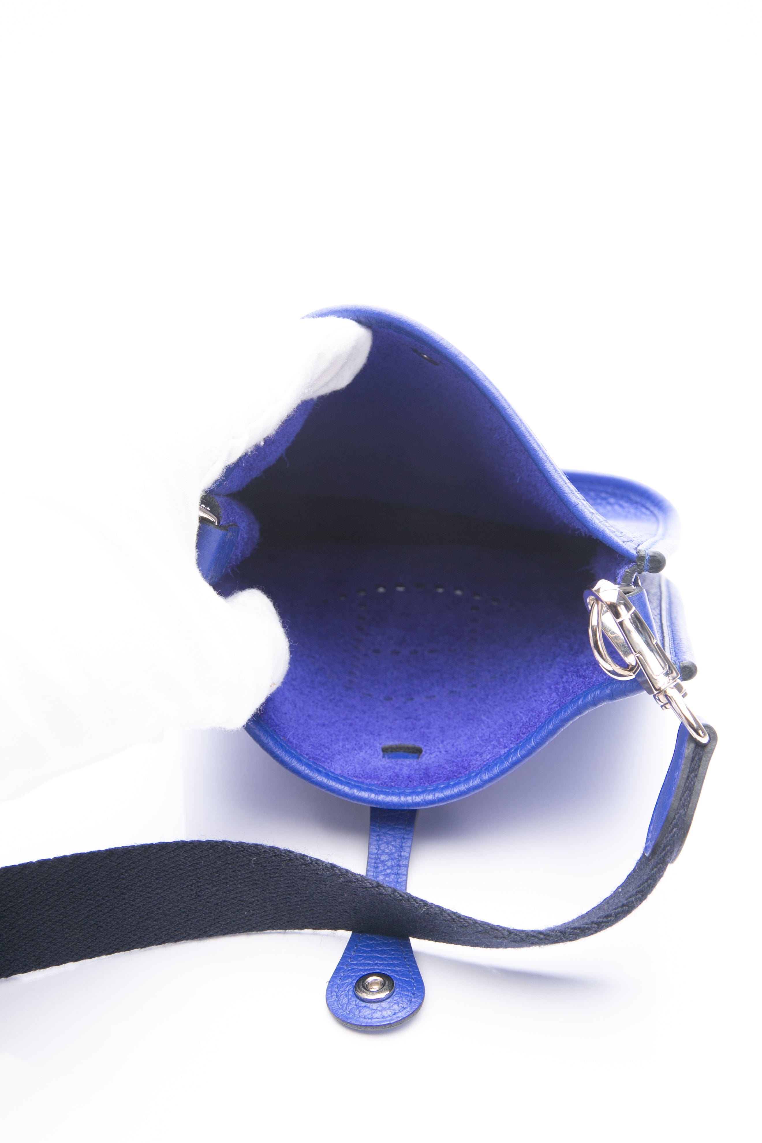 HERMES Bleu Electrique Evelyne TPM Clemence Leather Crossbody Bag