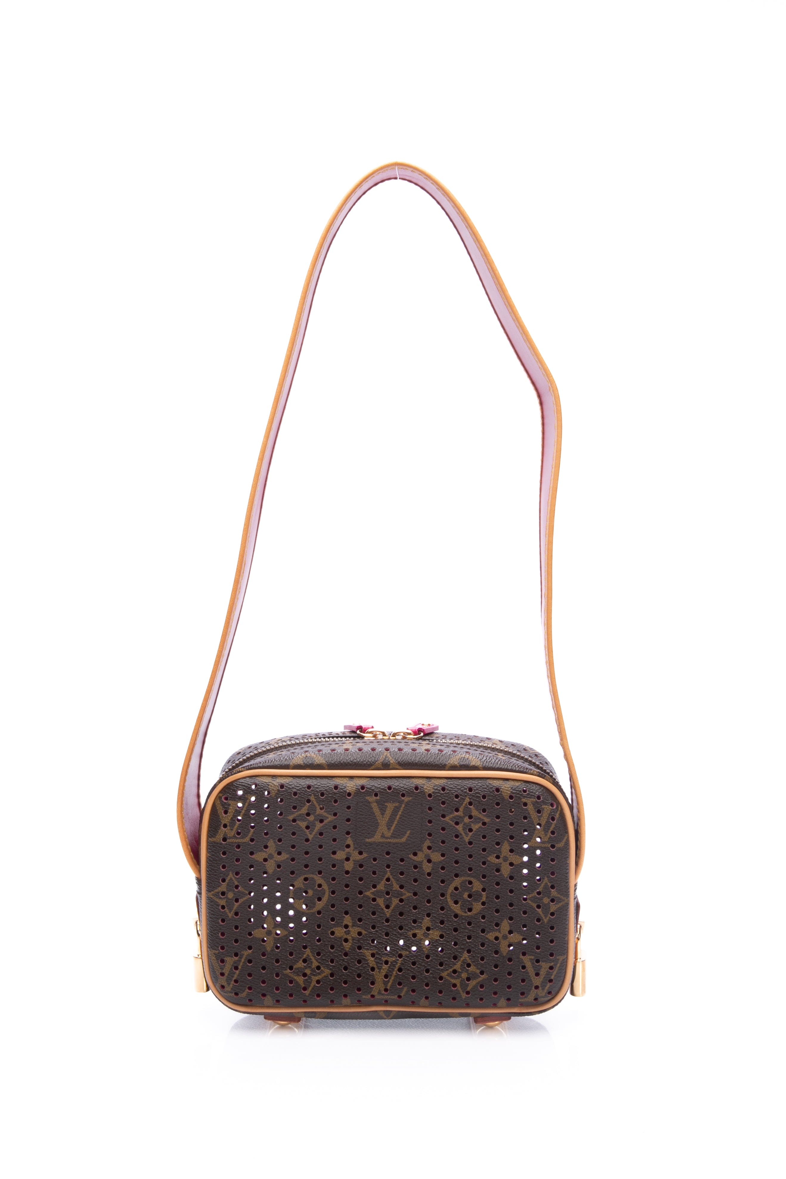 LOUIS VUITTON Monogram Fuchsia Perforated Mini Trocadero Shoulder Bag