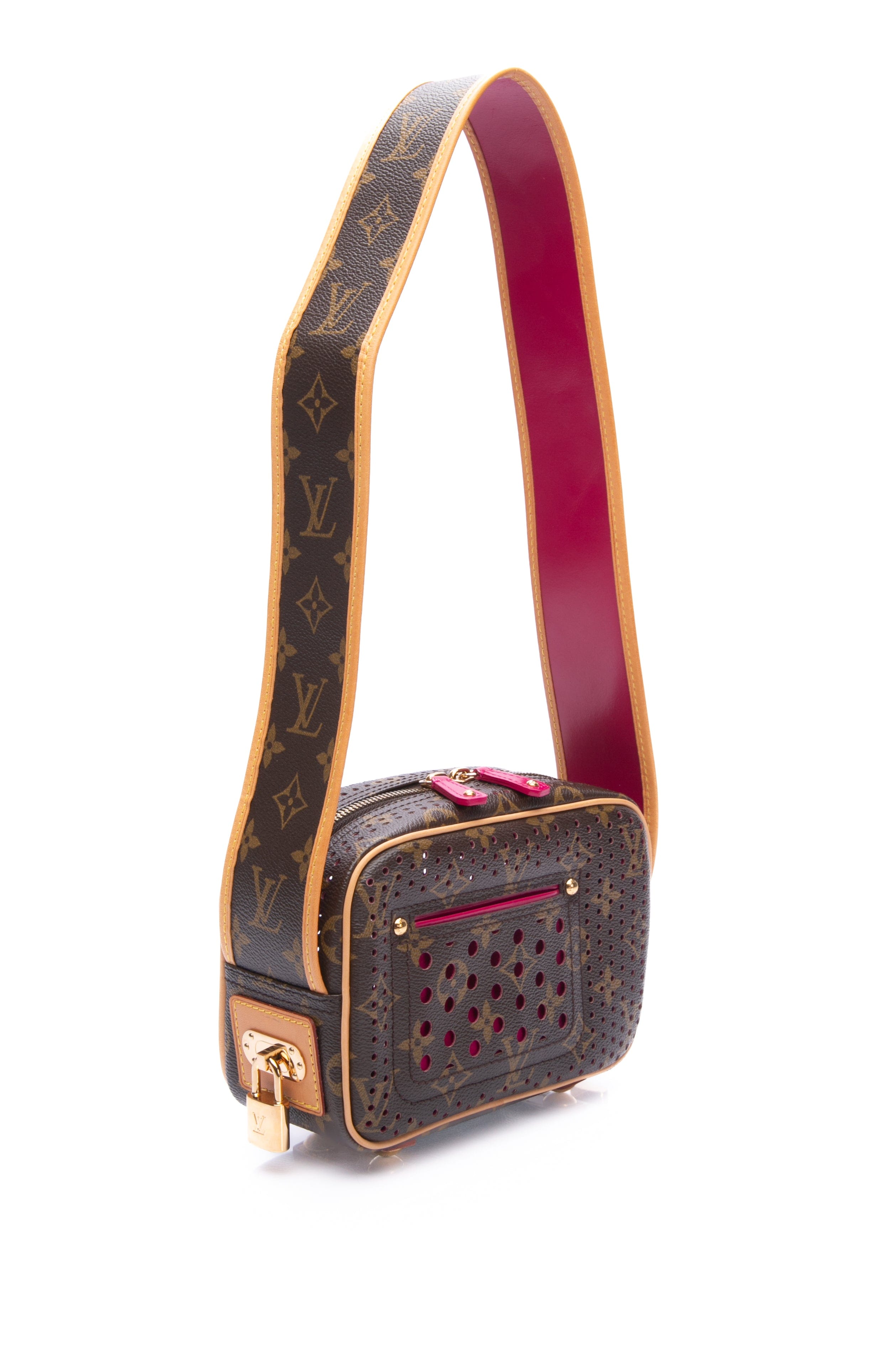 LOUIS VUITTON Monogram Fuchsia Perforated Mini Trocadero Shoulder Bag