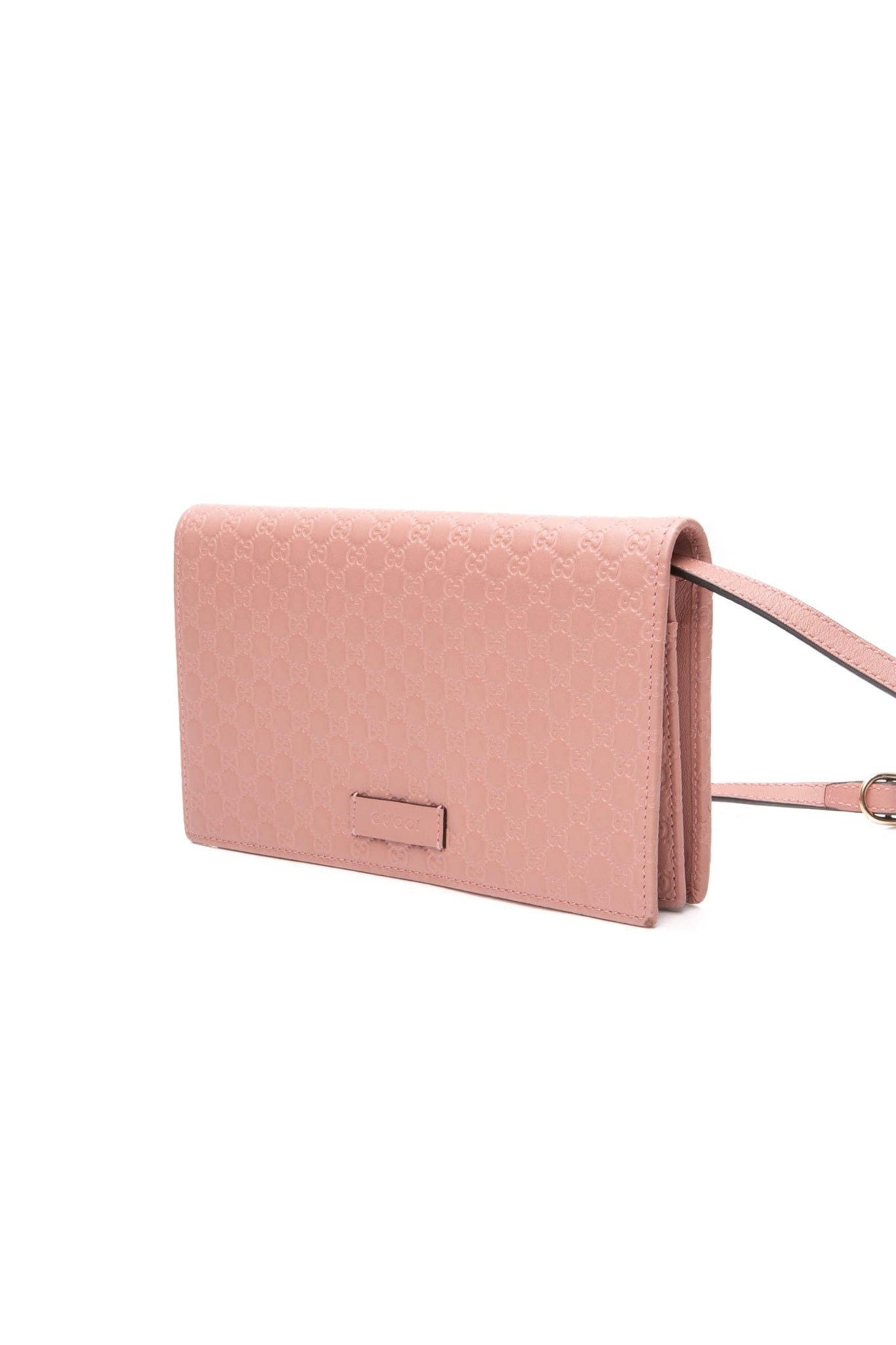 GUCCI Pink Microguccissima Wallet on Strap Crossbody Bag