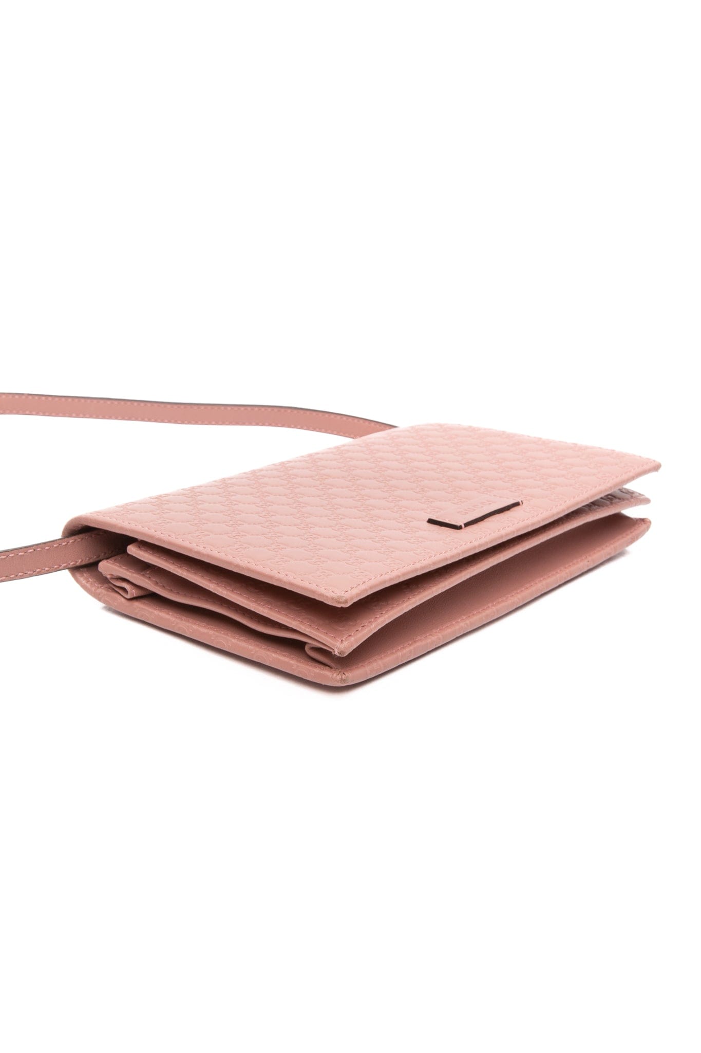 GUCCI Pink Microguccissima Wallet on Strap Crossbody Bag