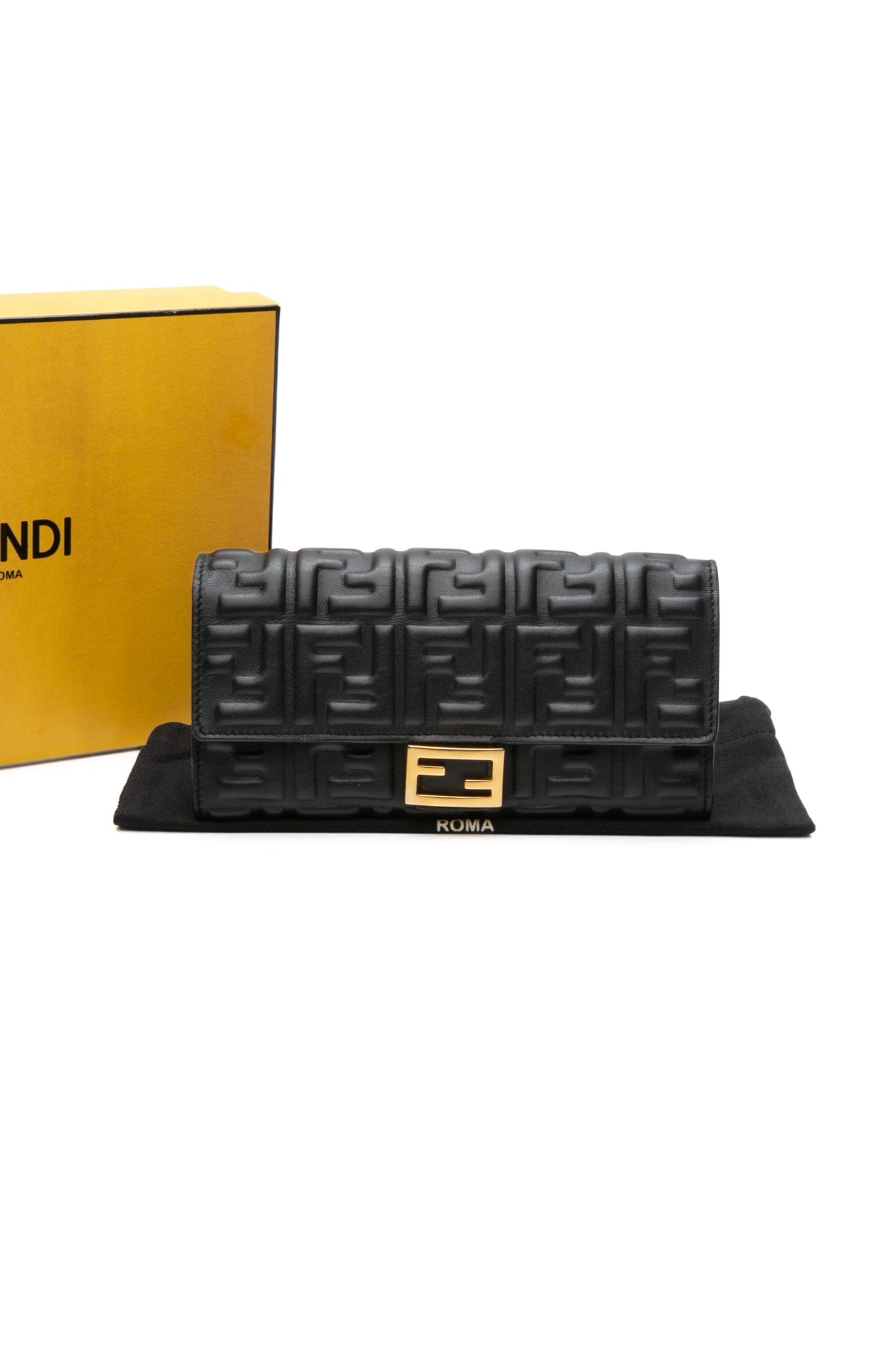 FENDI Black Nappa Matisse Continental Wallet