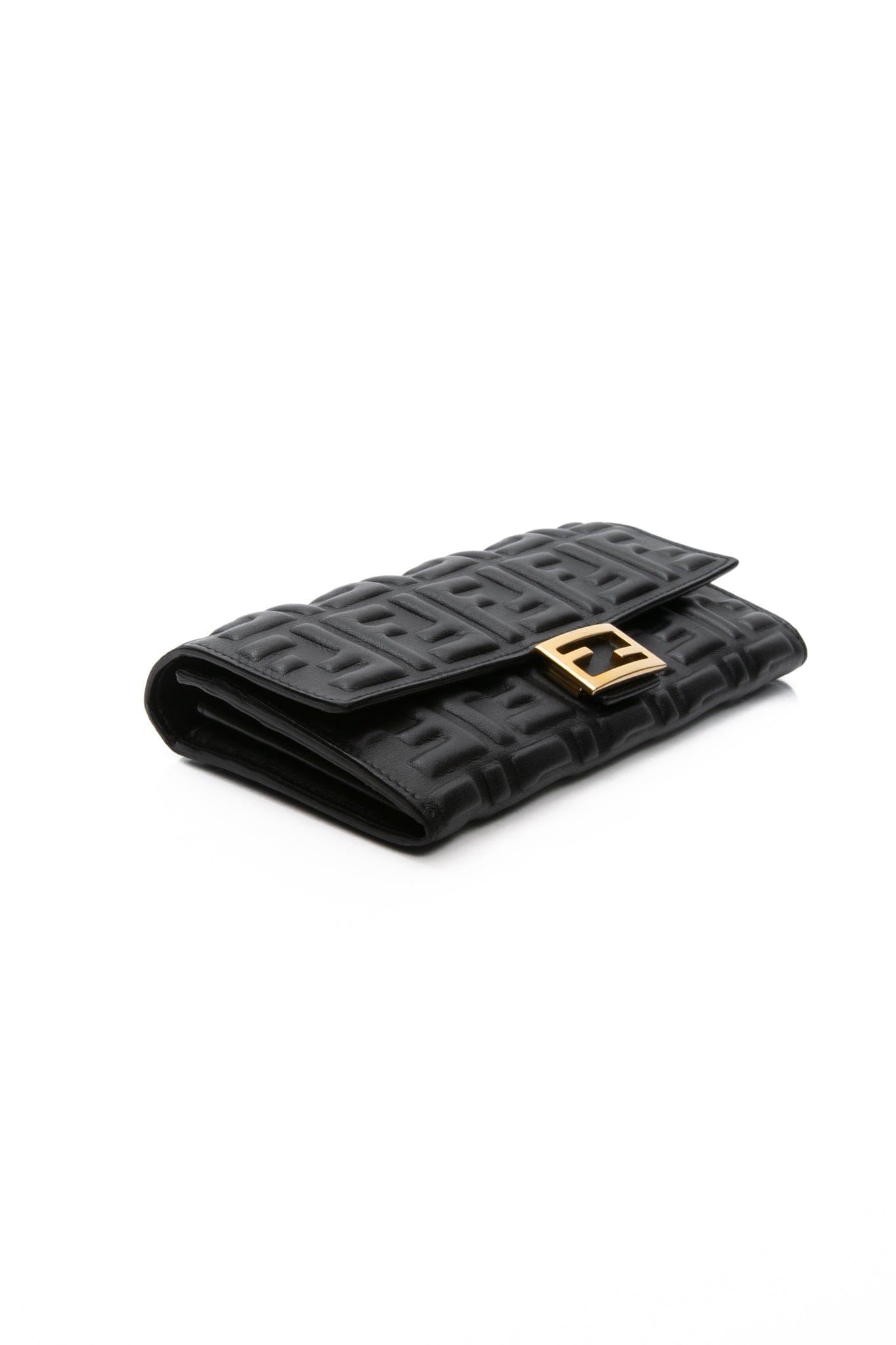 FENDI Black Nappa Matisse Continental Wallet