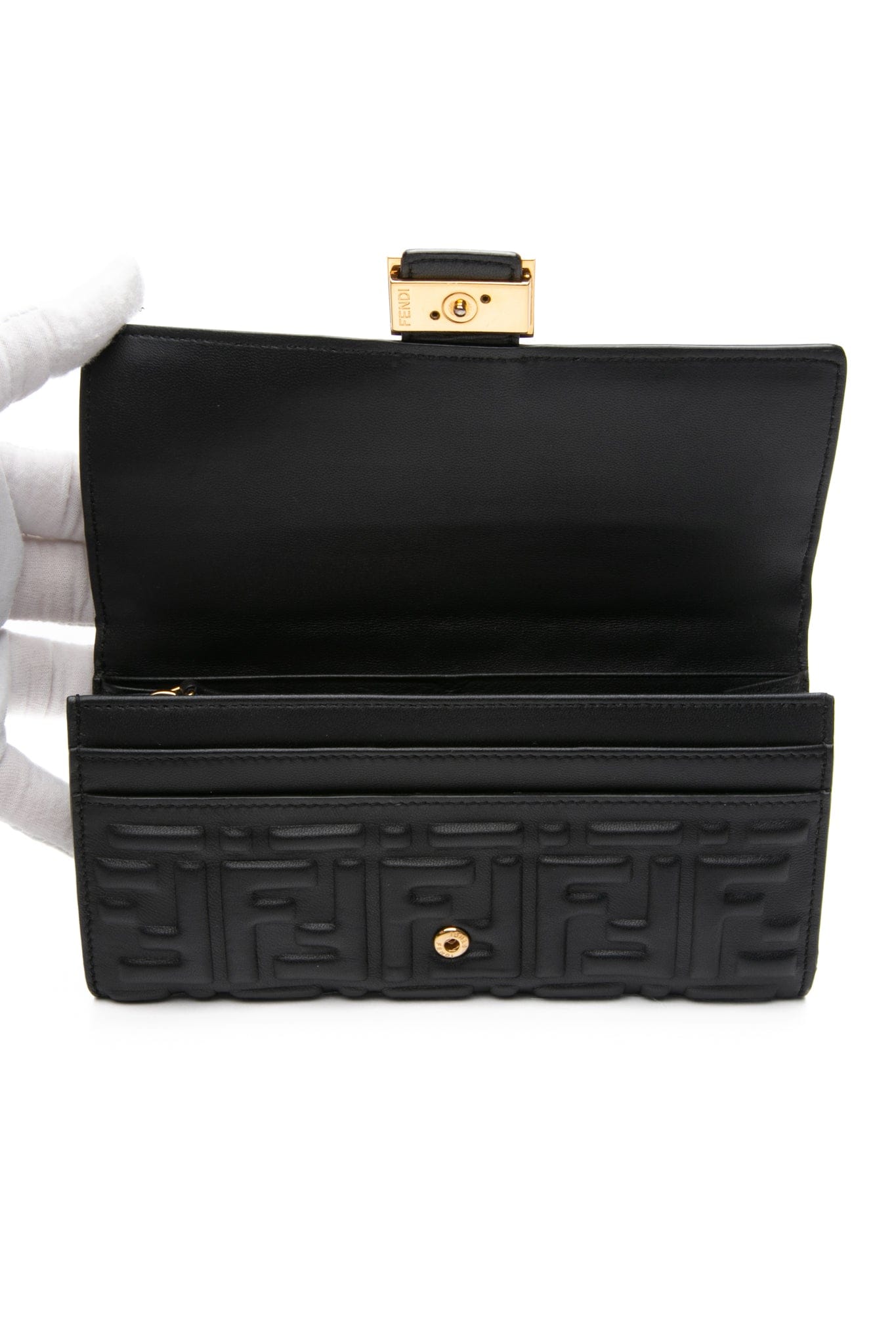 FENDI Black Nappa Matisse Continental Wallet