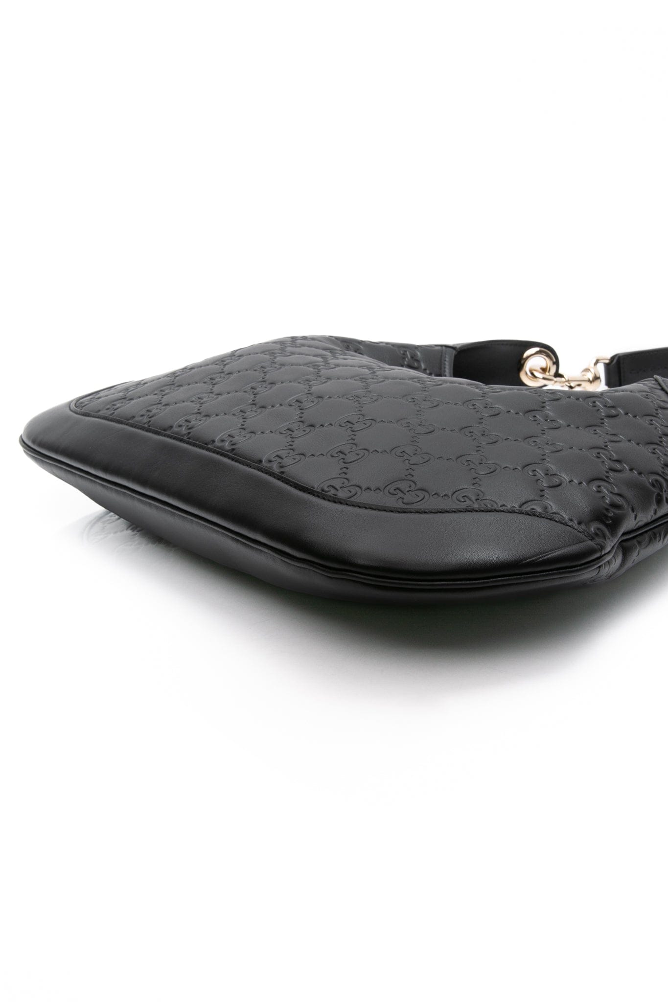 GUCCI Black Guccissima Gucci B Medium Shoulder Bag (New)