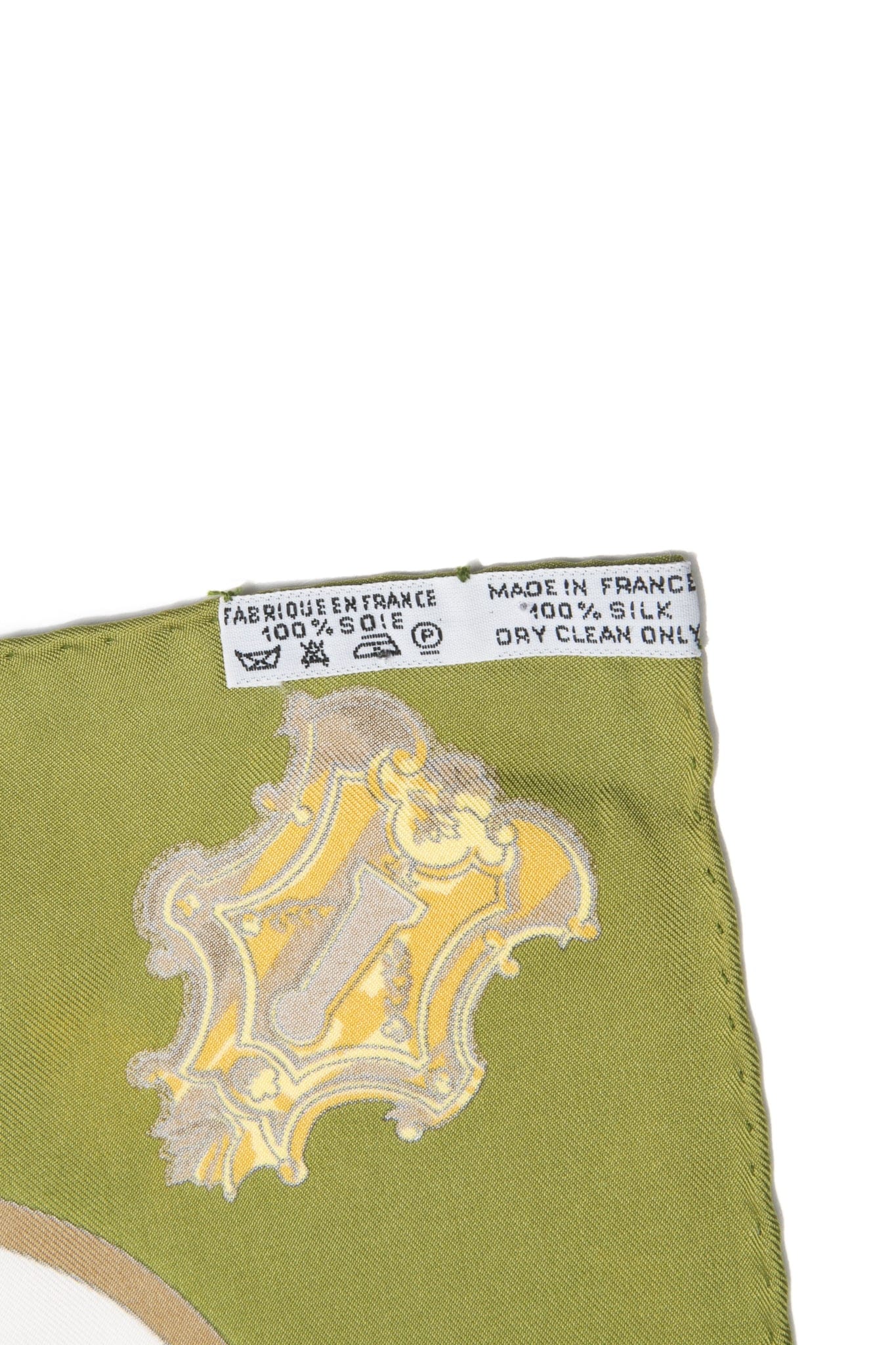 HERMES Green Les Cles Key Silk Scarf