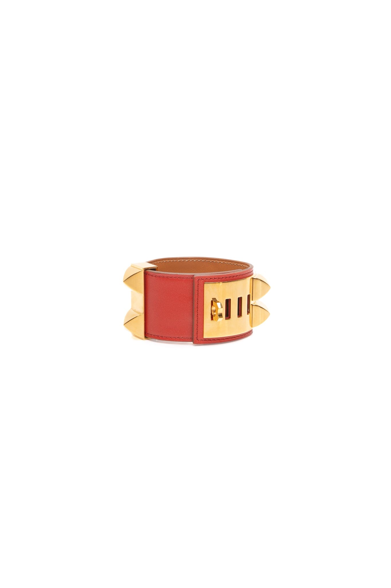 HERMES Red Coral Colier De Chien CDC Bracelet