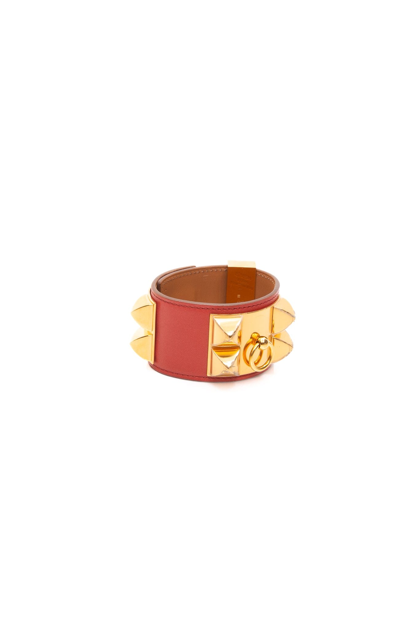 HERMES Red Coral Colier De Chien CDC Bracelet