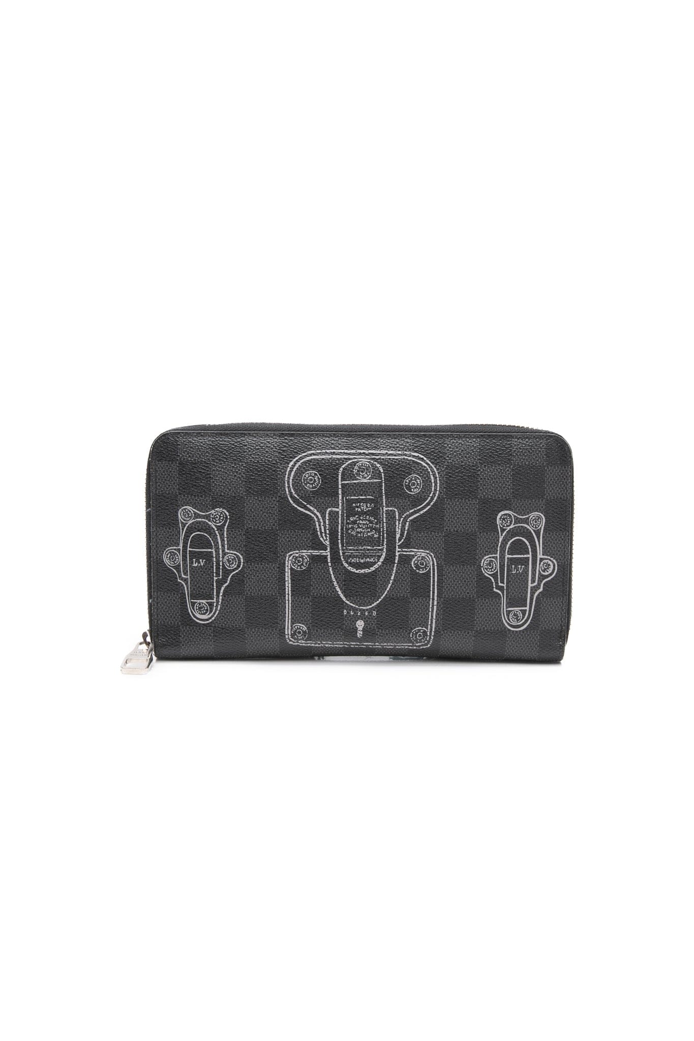 LOUIS VUITTON Damier Graphite Trunks and Locks Zippy Organizer Wallet