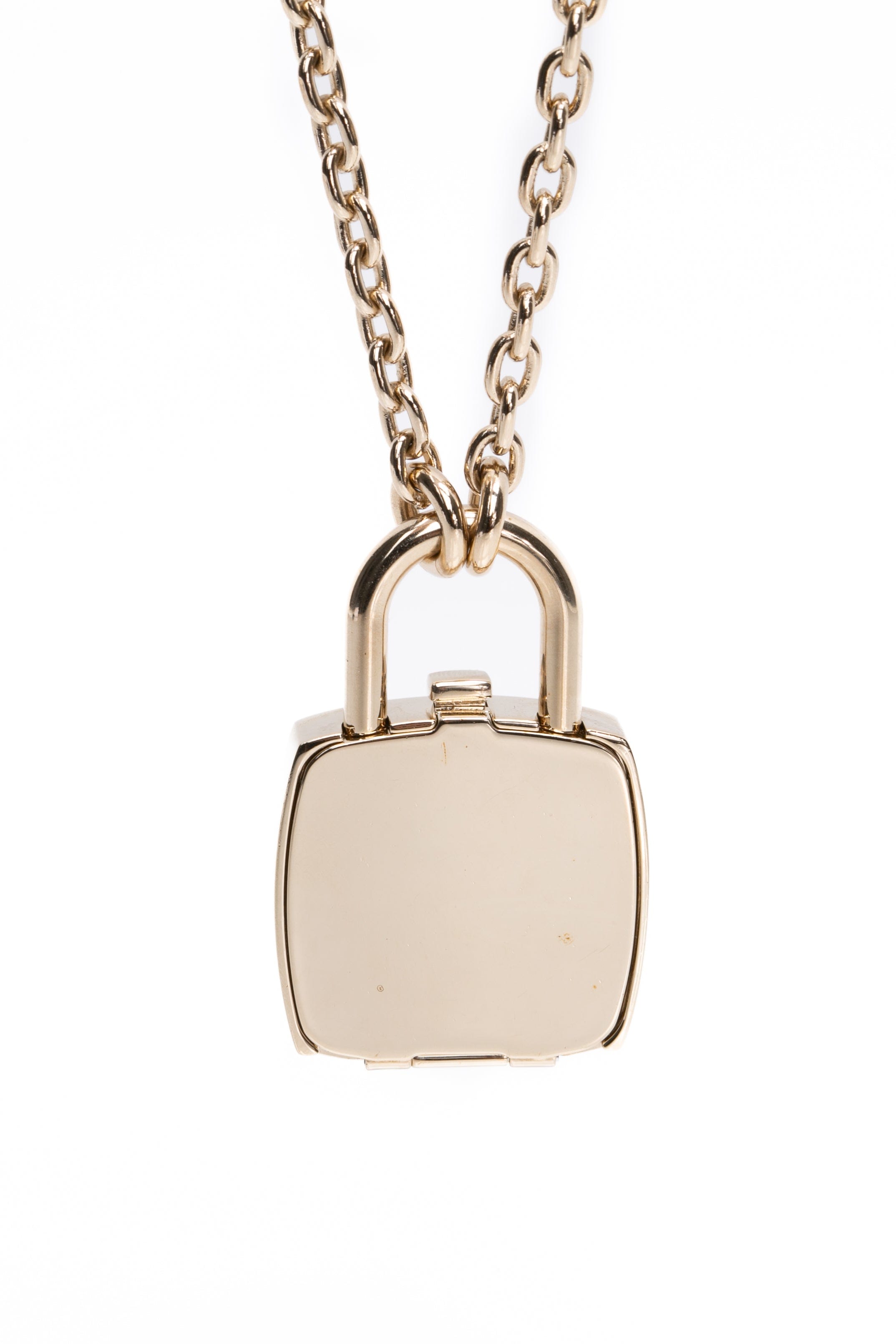 CHANEL 23S Coco Mark Pallet Charm Mirror Padlock Necklace