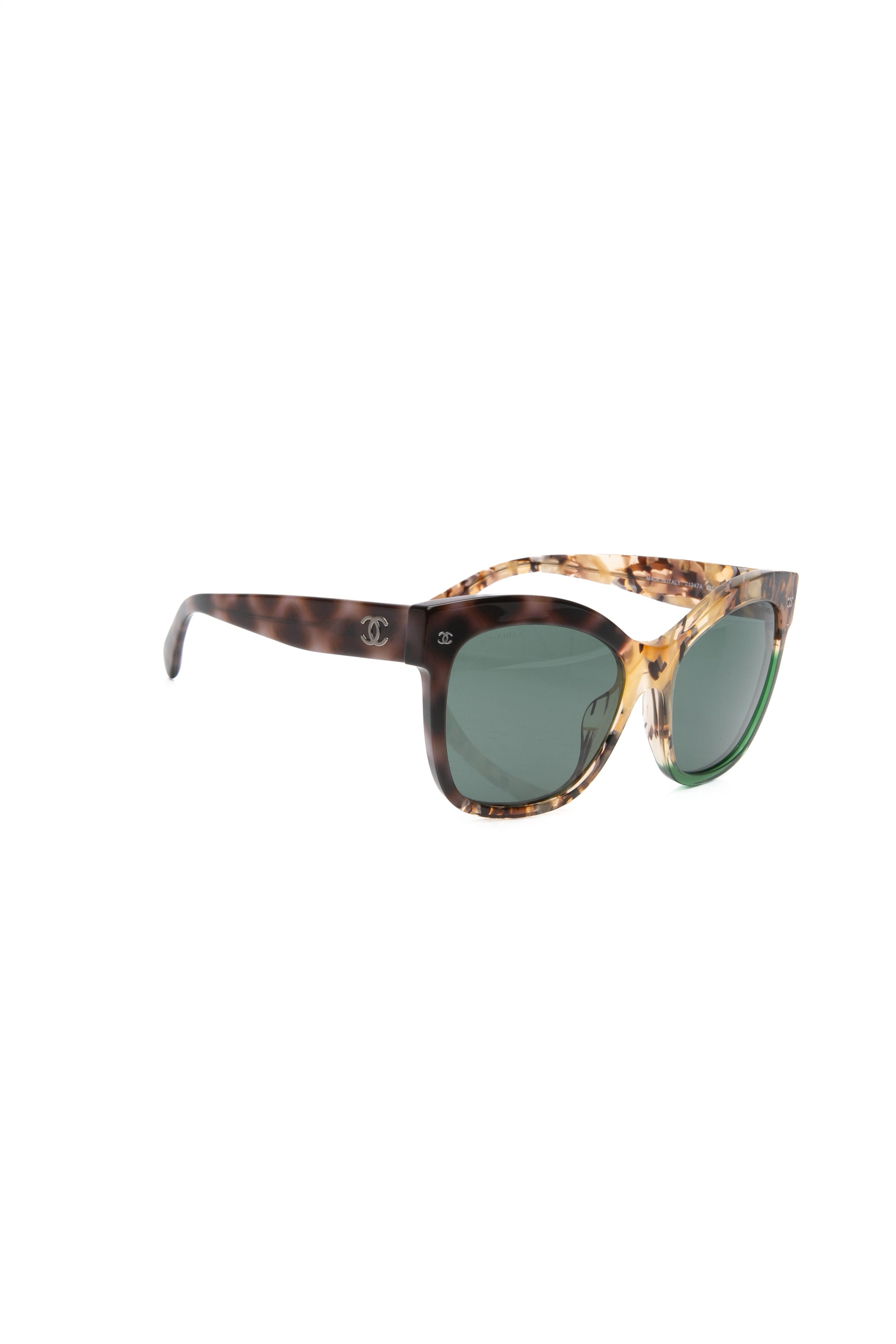 CHANEL Tortoise Square CC Acetate Sunglasses
