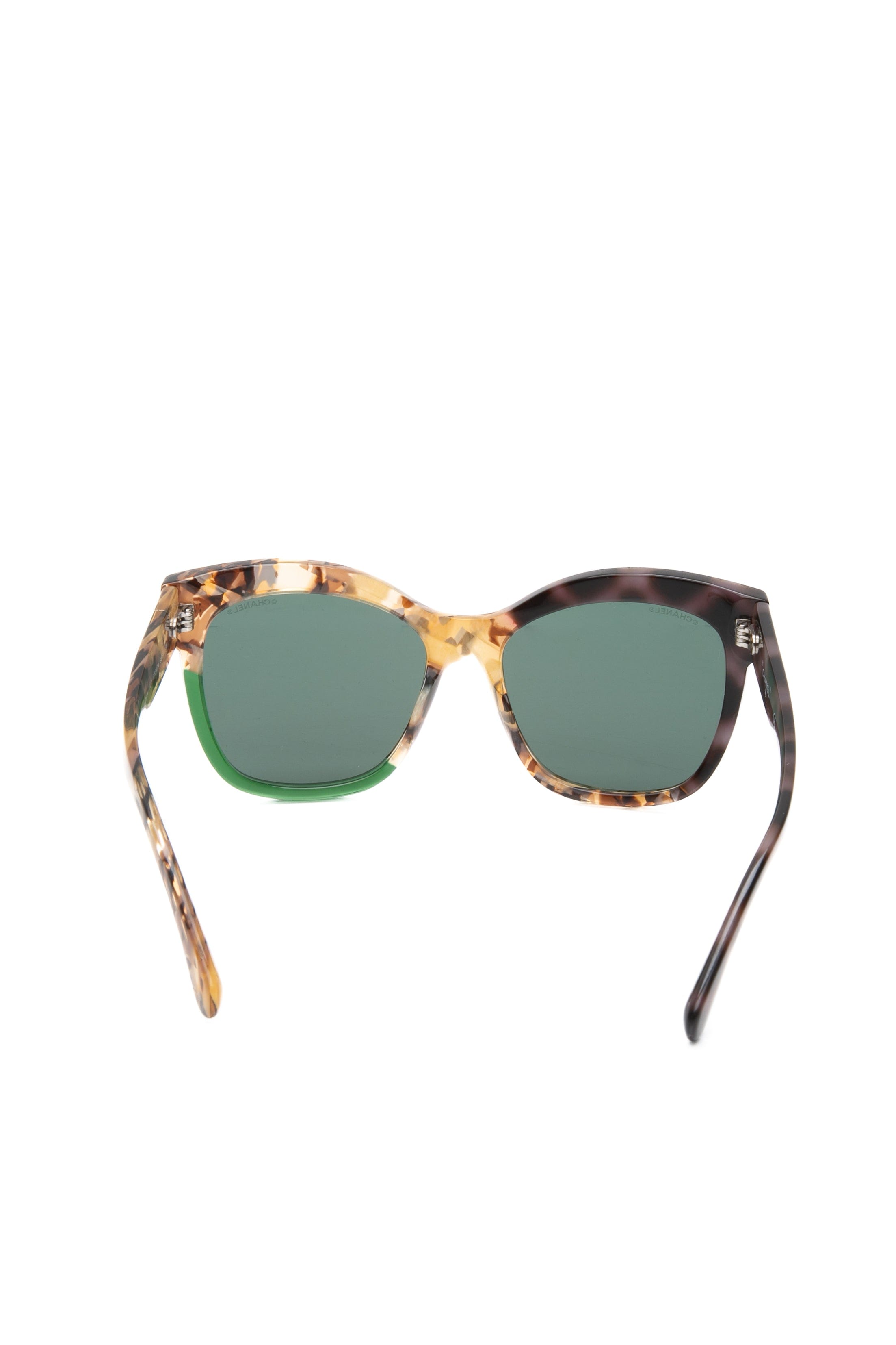 CHANEL Tortoise Square CC Acetate Sunglasses