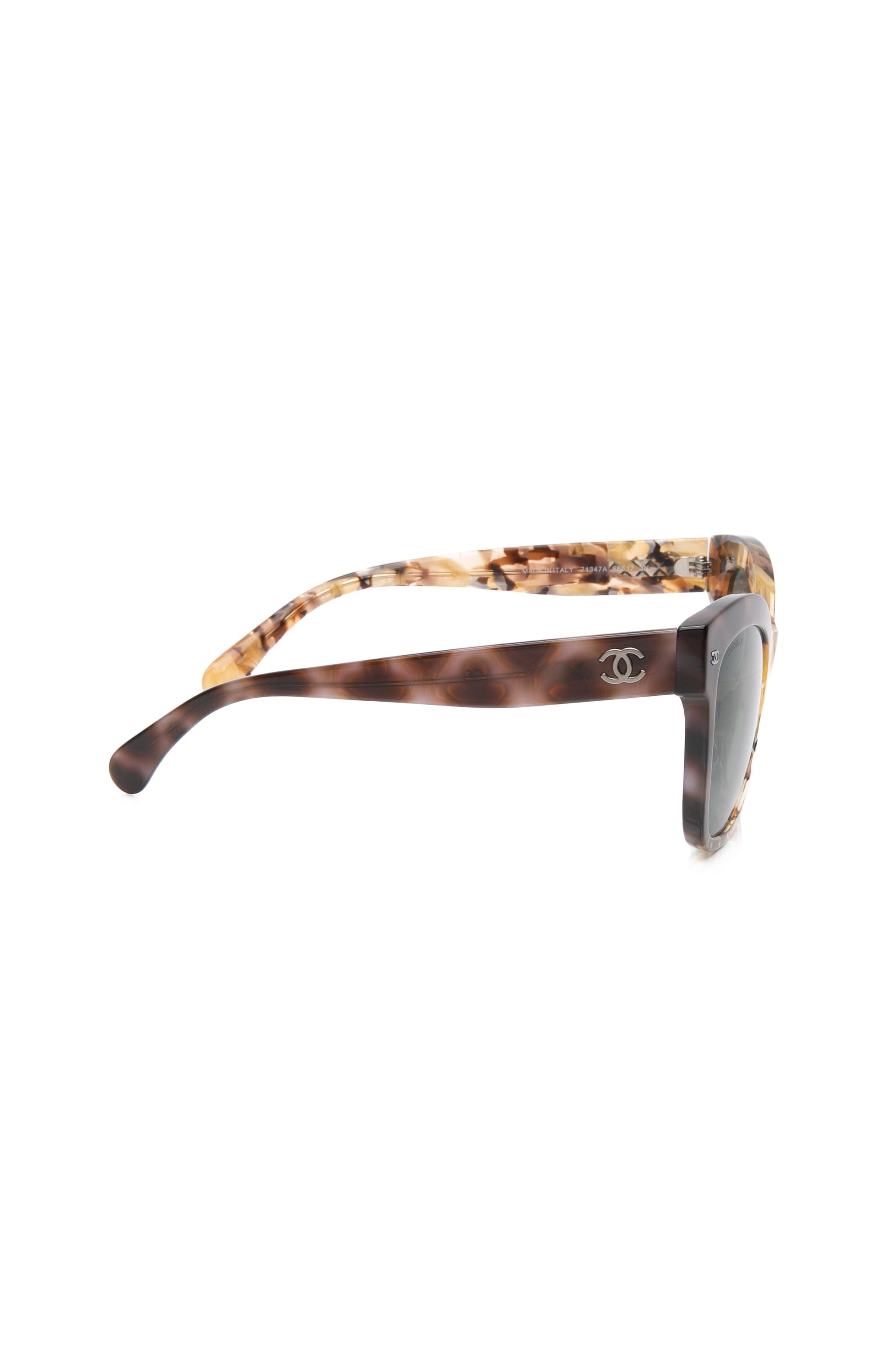 CHANEL Tortoise Square CC Acetate Sunglasses