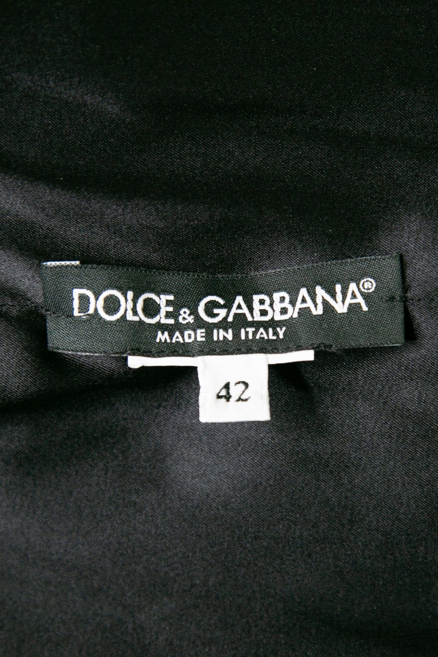 DOLCE & GABBANA Rose Print Silk Draped Shift Dress 42