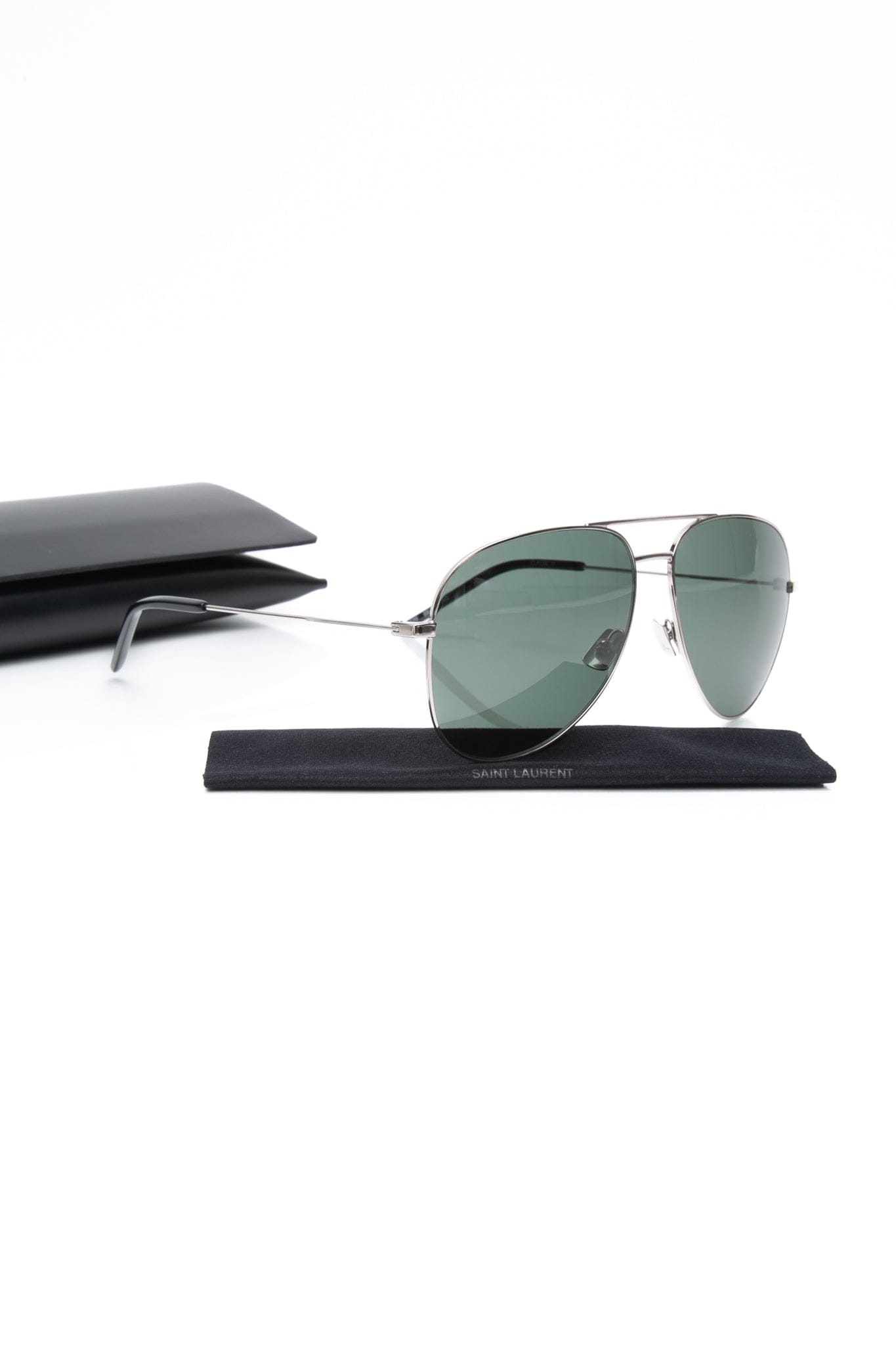 SAINT LAURENT Aviator Silver Sunglasses