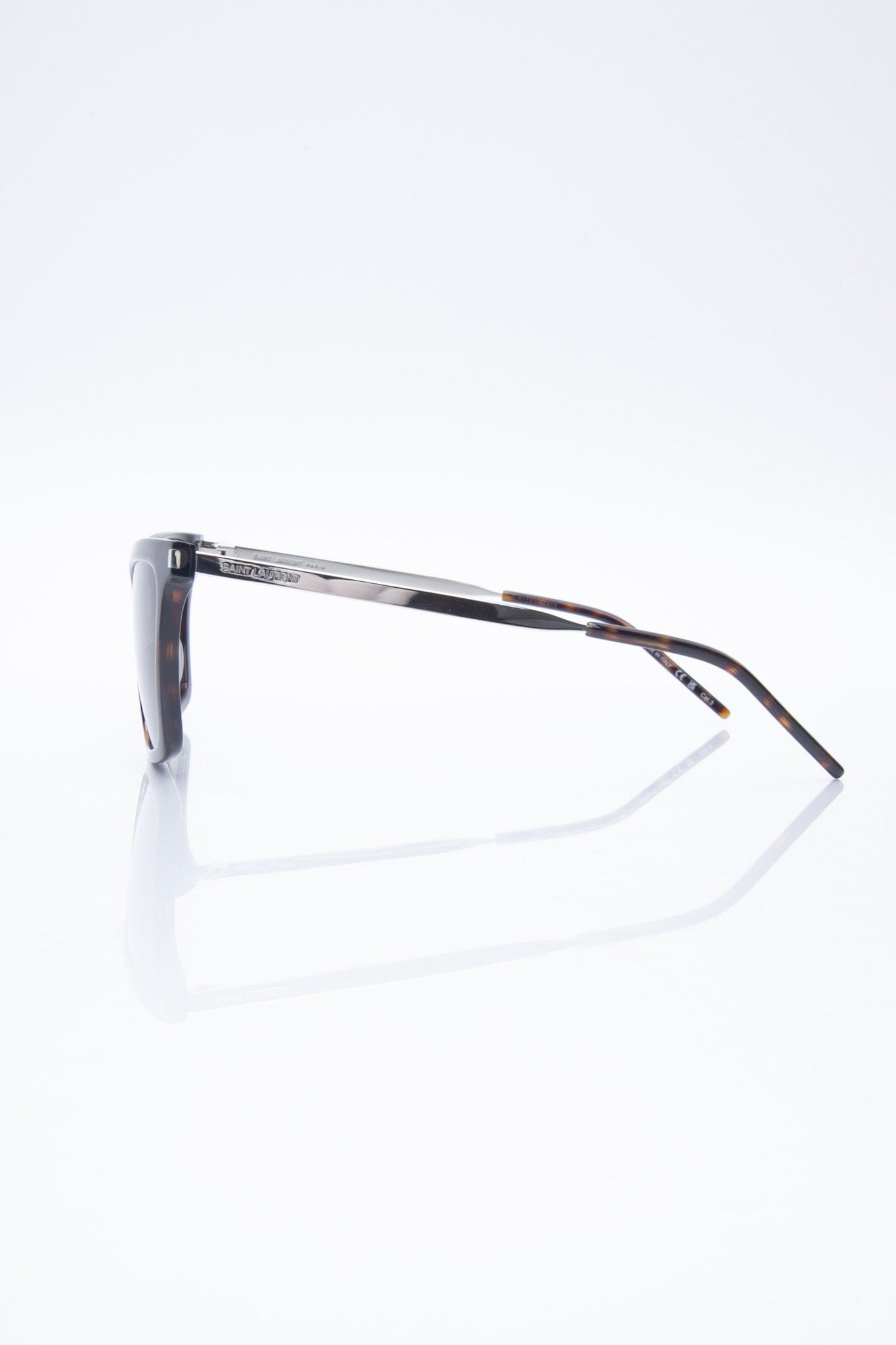 SAINT LAURENT Havana Silver Grey Sunglasses