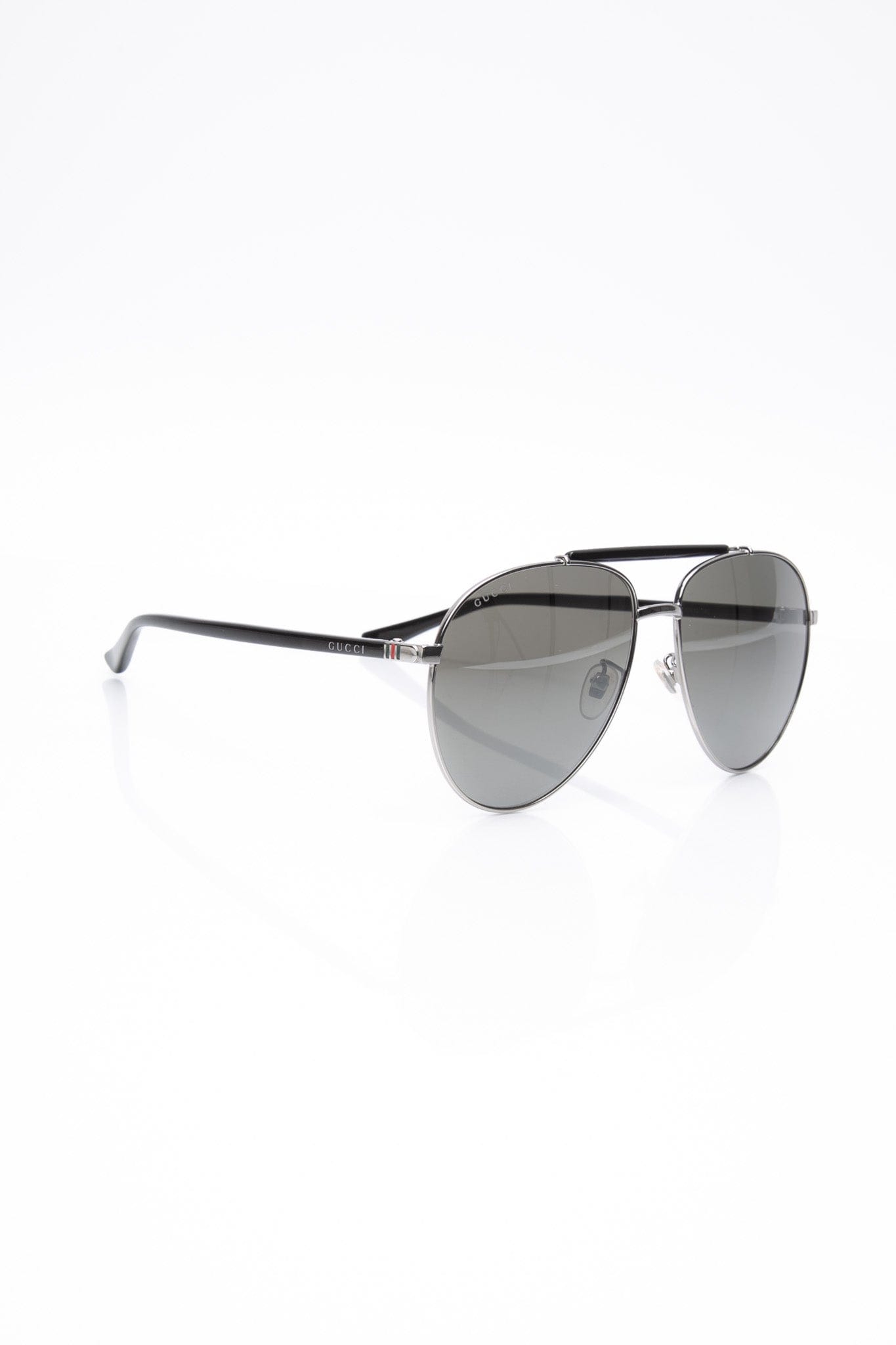GUCCI Trendy Pilot Metal Shape With Acetate Top Bar Sunglasses