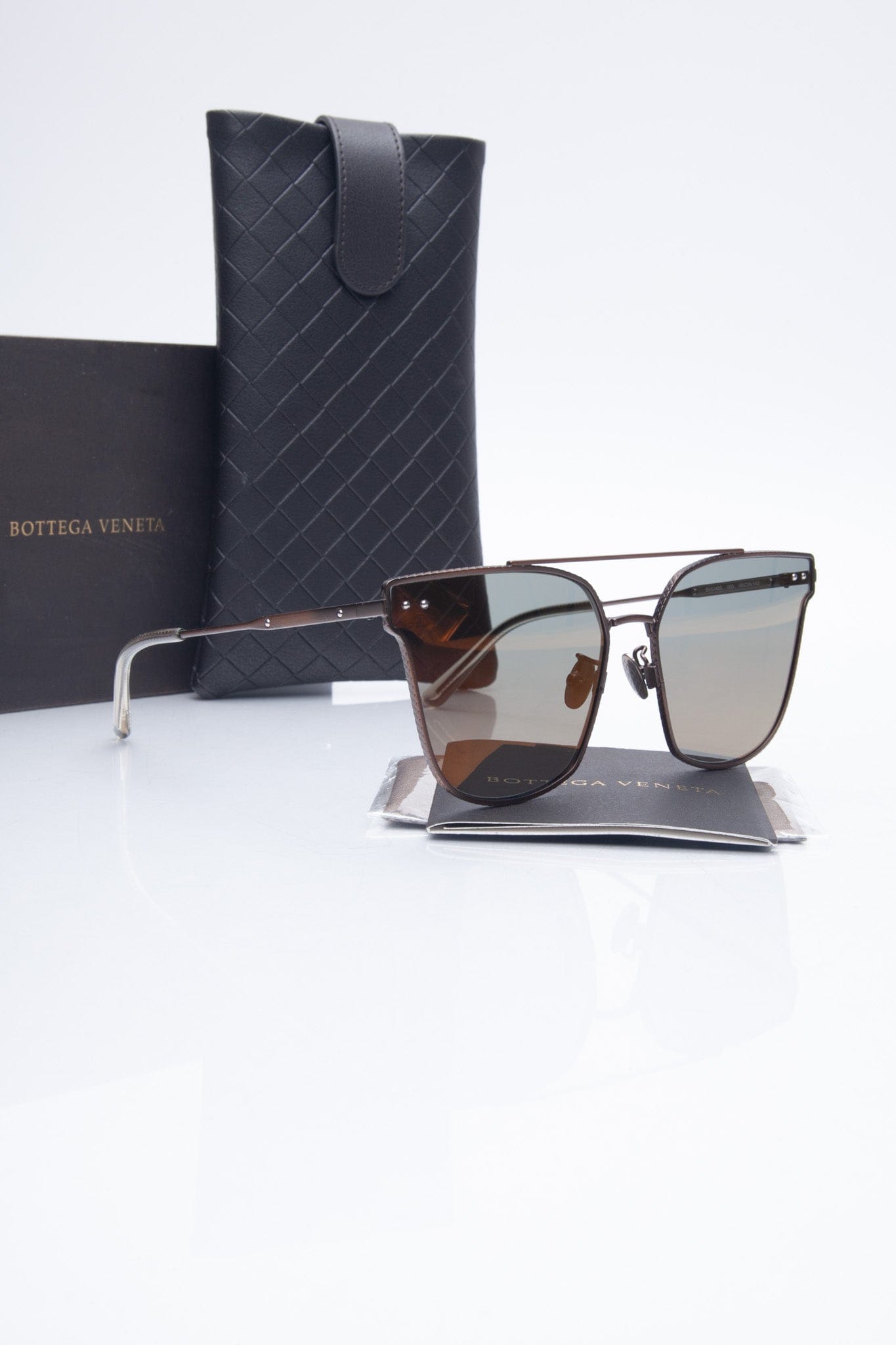 BOTTEGA VENETA Rectangle Brown Sunglasses