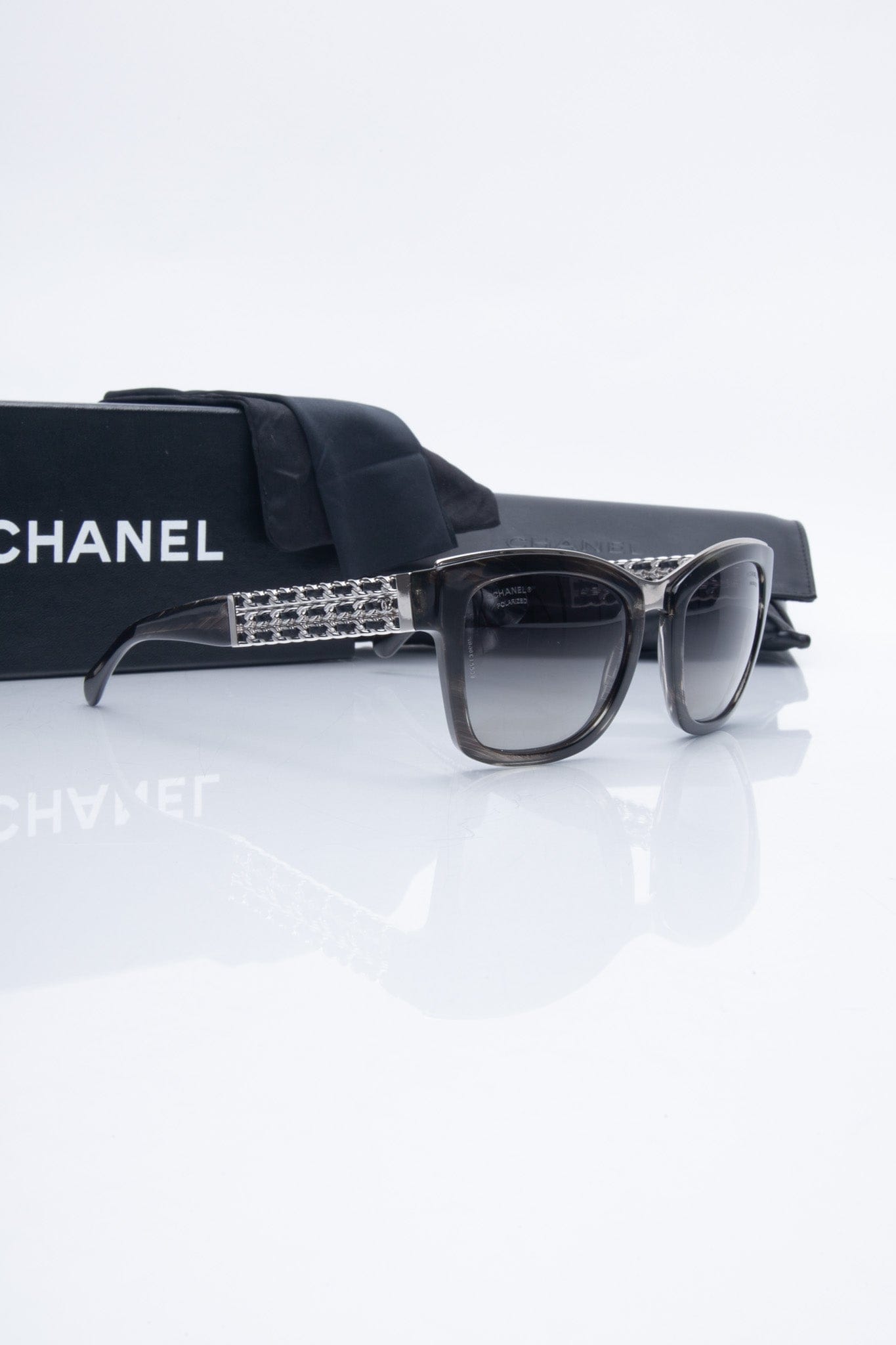 CHANEL Square Chain Polarized Sunglasses
