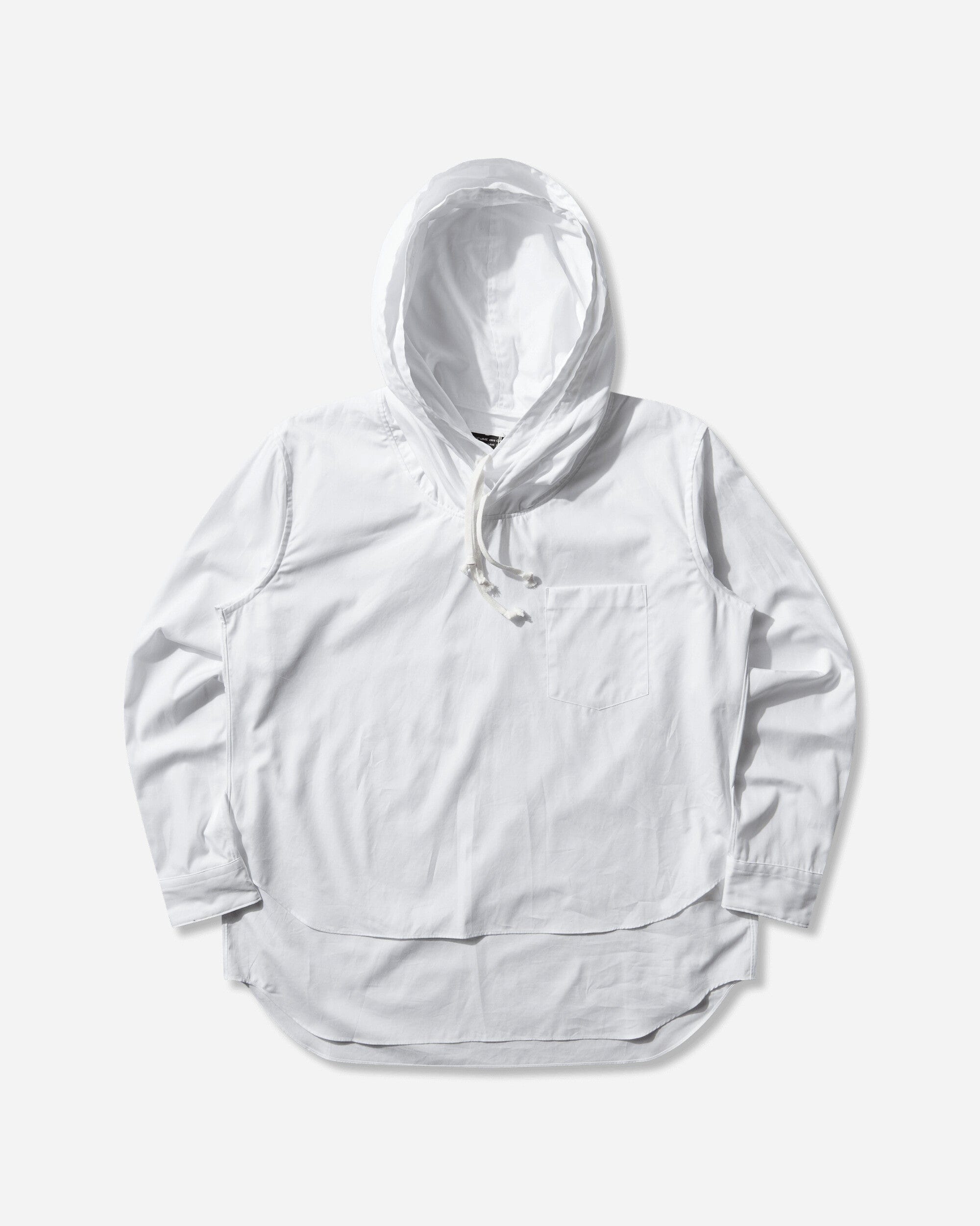Comme Des Garçons Homme Plus Men's Double-Layer Hooded Shirt White