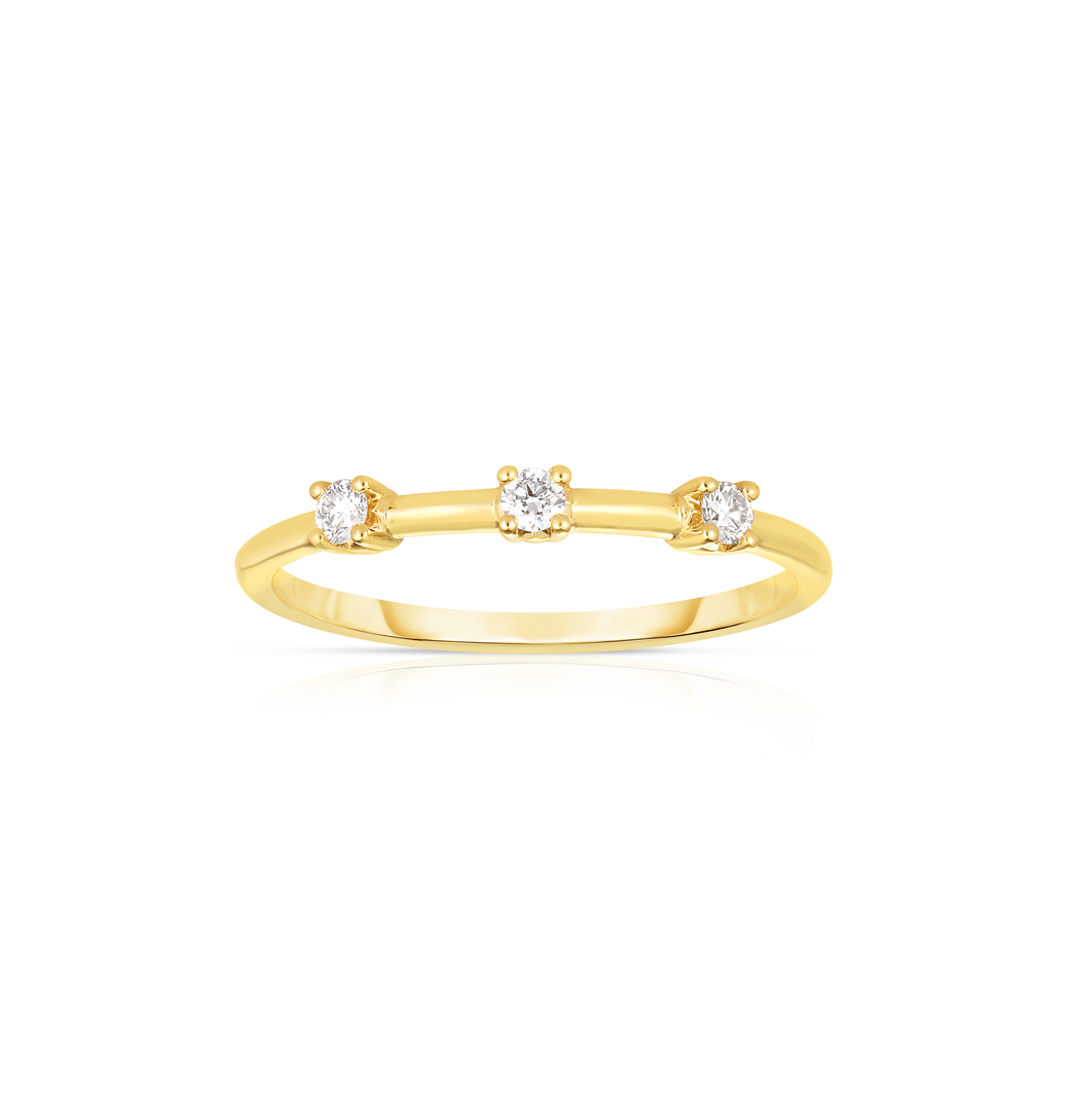 Sabel Collection Yellow Gold Diamond Station Ring