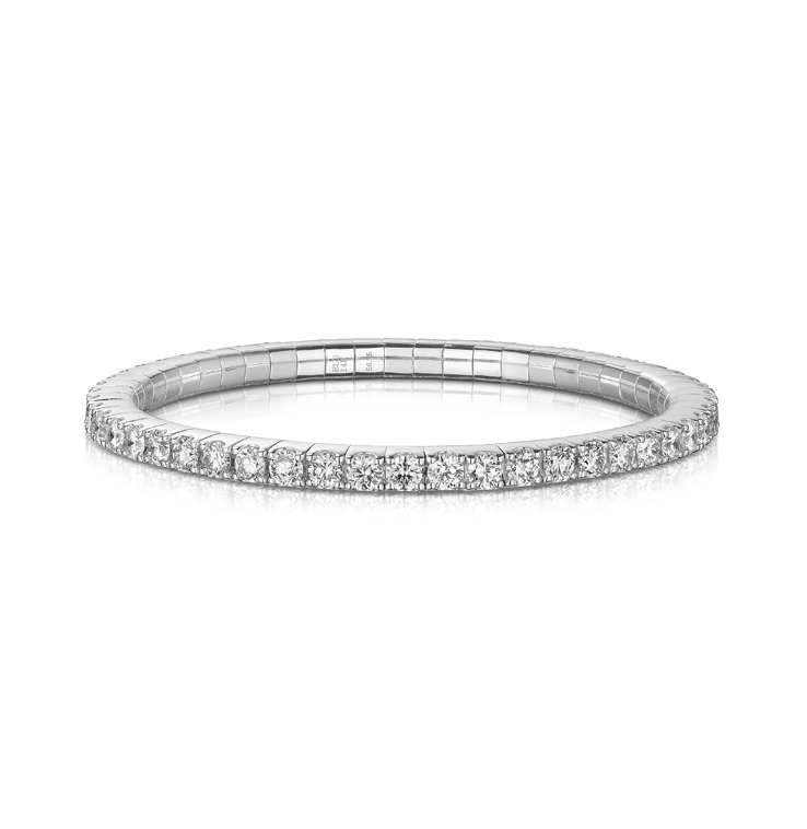 Sabel Collection White Gold Diamond Stretch Bangle