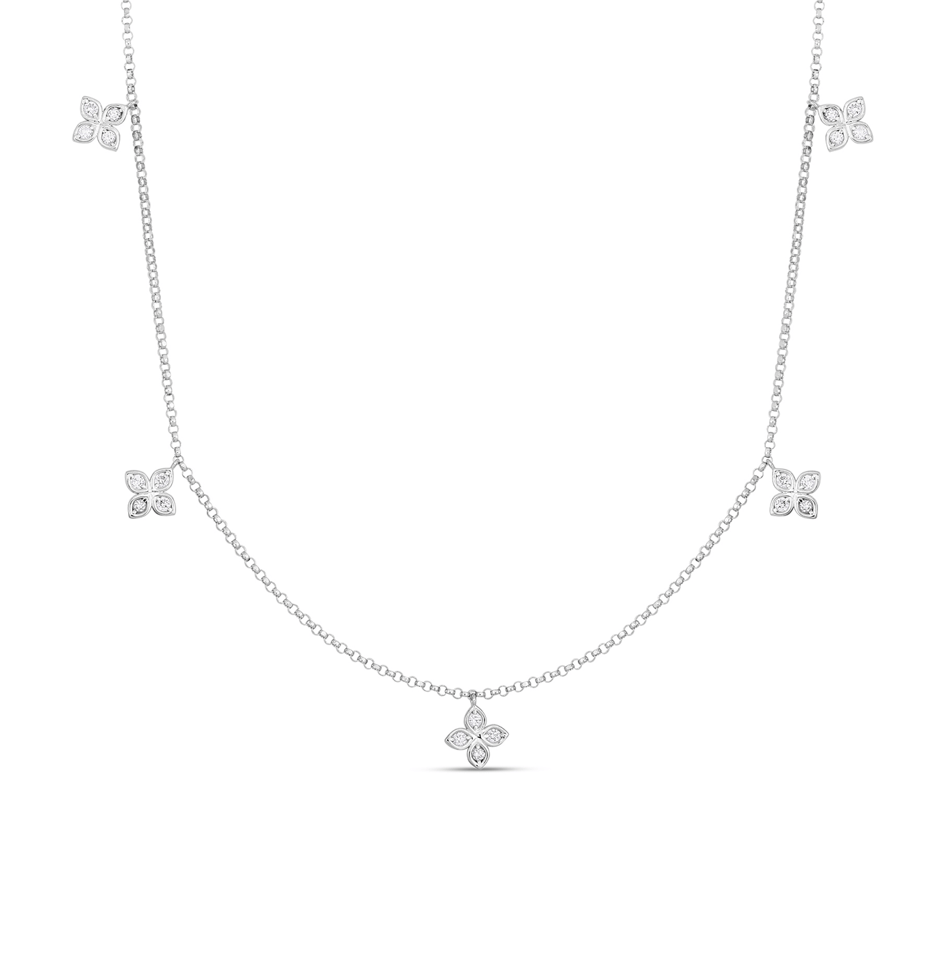 Roberto Coin Princess Flower Diamond Dangle Necklace