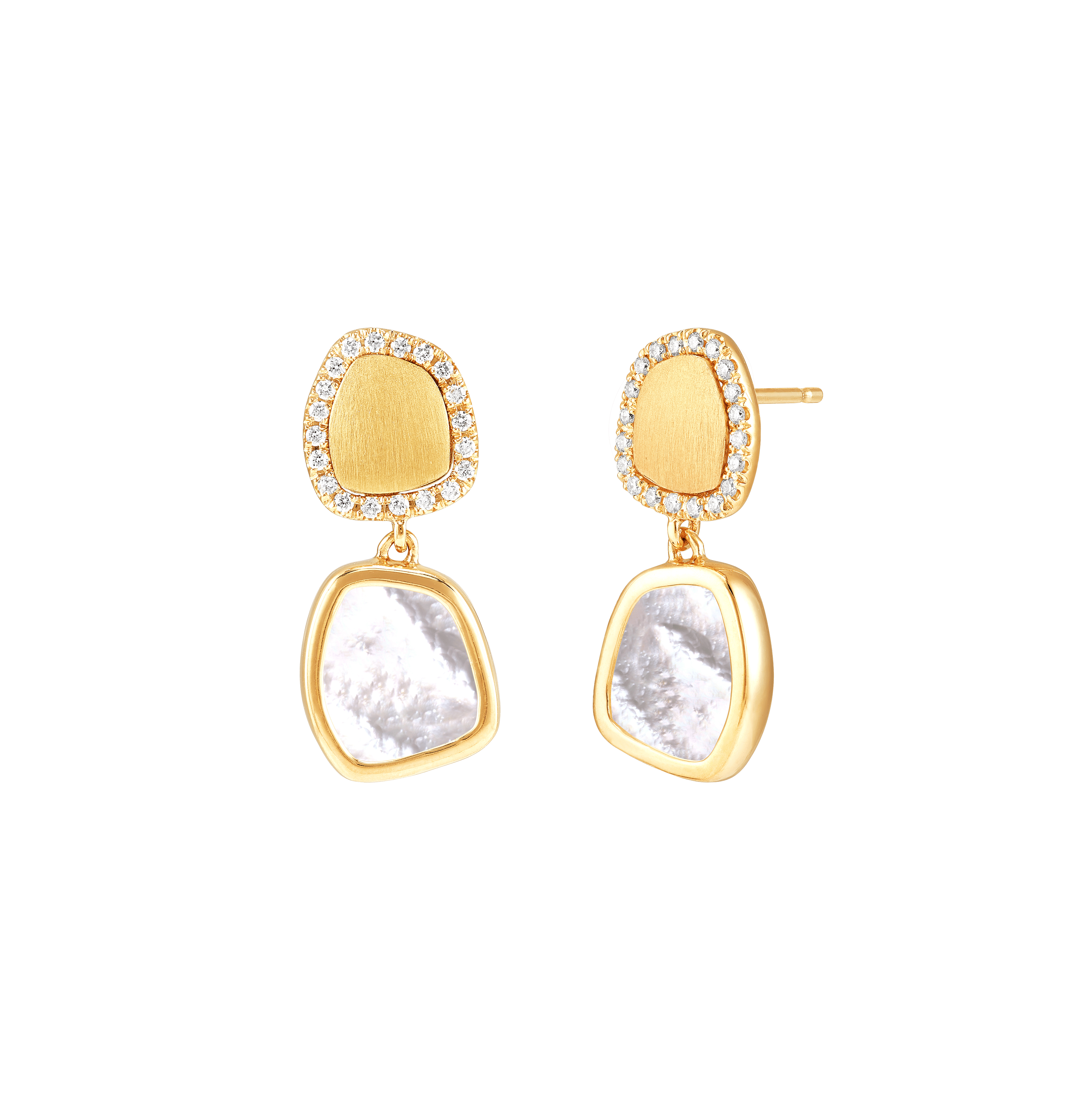 Sabel Collection Mother of Pearl and Diamond Drop Earrings