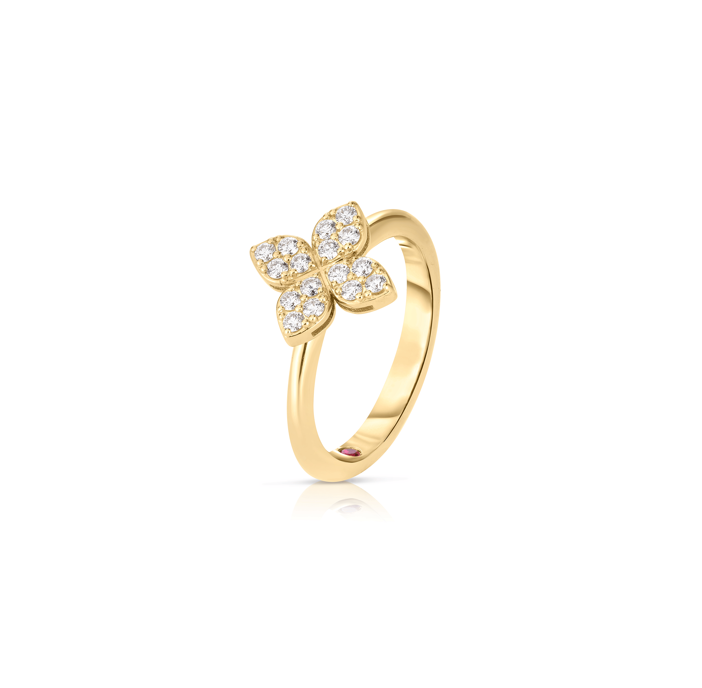 Roberto Coin Love in Verona Medium Pave Diamond Flower Ring