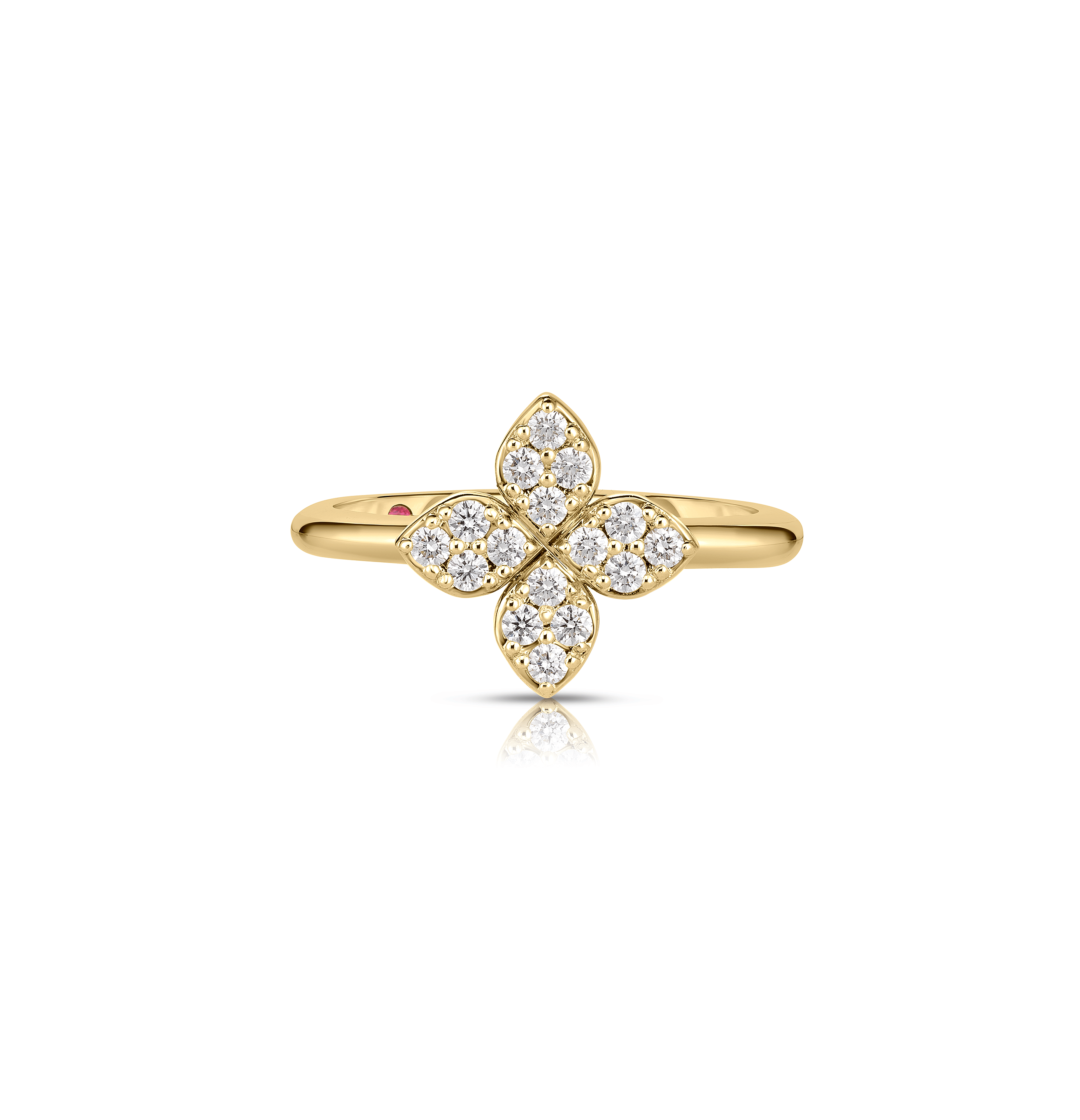 Roberto Coin Love in Verona Medium Pave Diamond Flower Ring