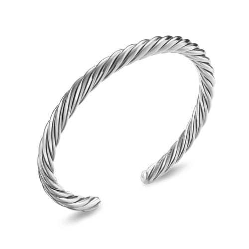 David Yurman Cable Cuff Bracelet in Sterling Silver, 6mm, Size Small