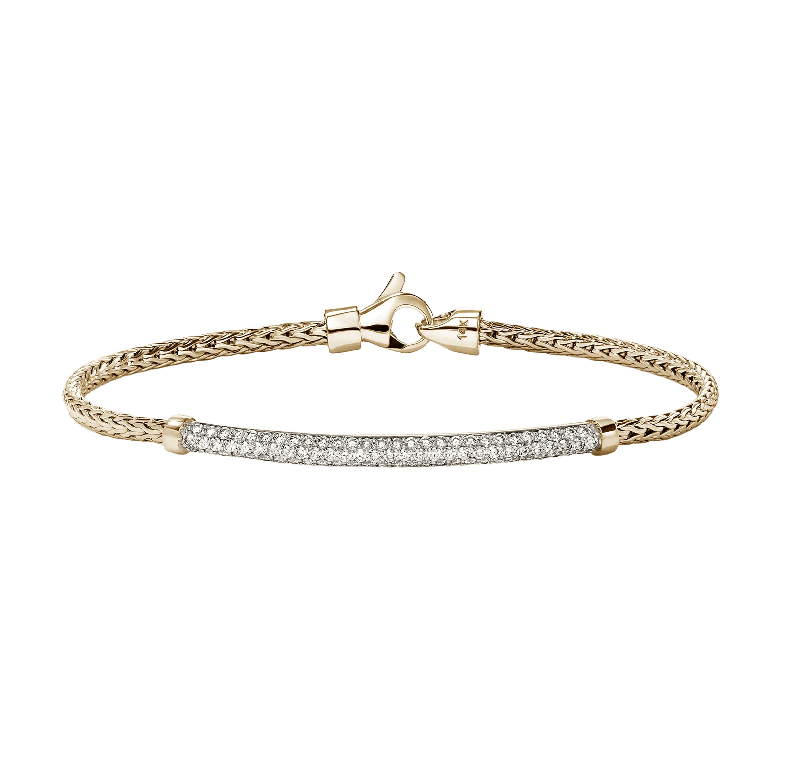 John Hardy Essentials Yellow Gold Diamond Bar Bracelet