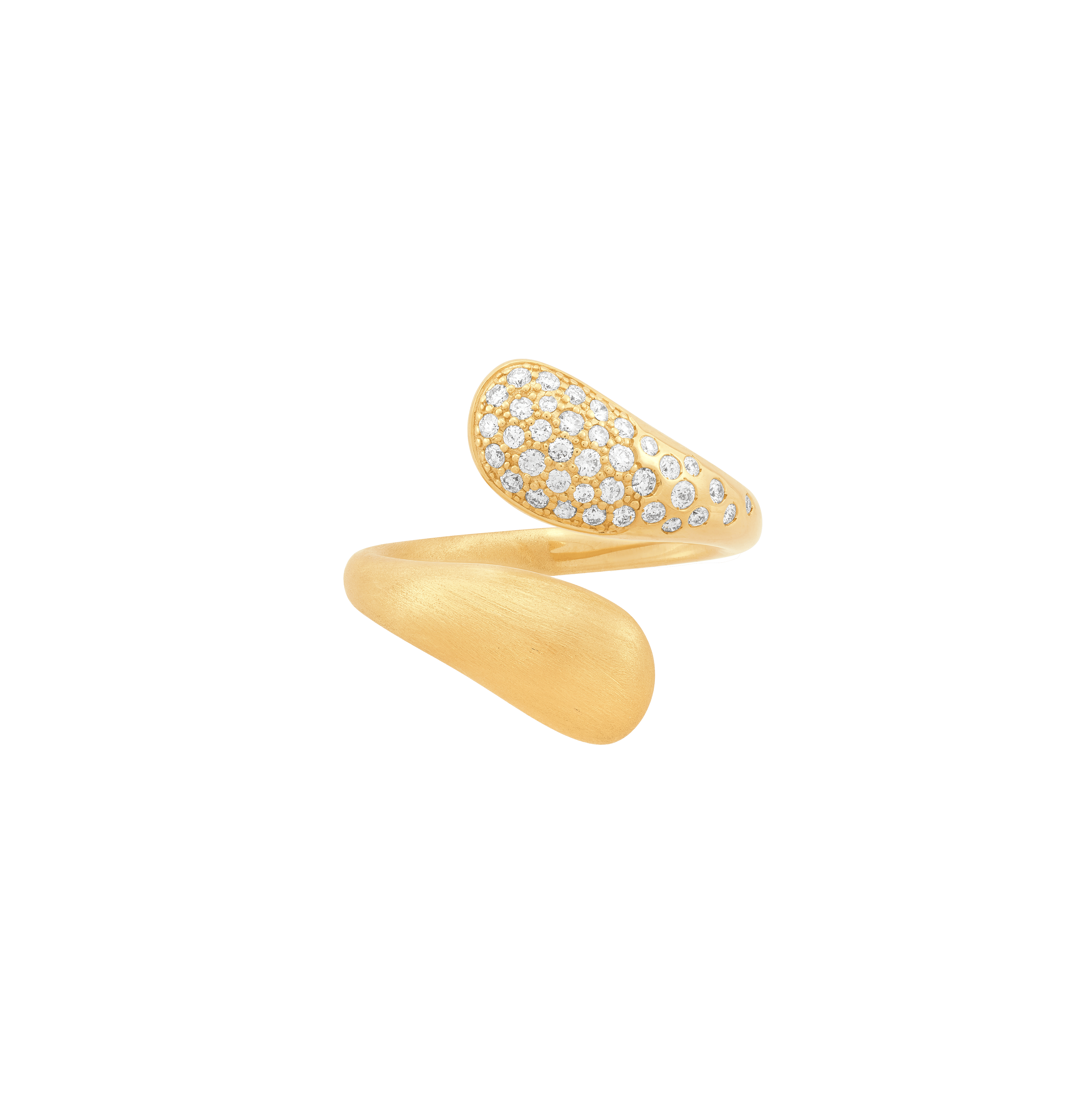 Sabel Collection Yellow Gold Domed Bypass Diamond Ring