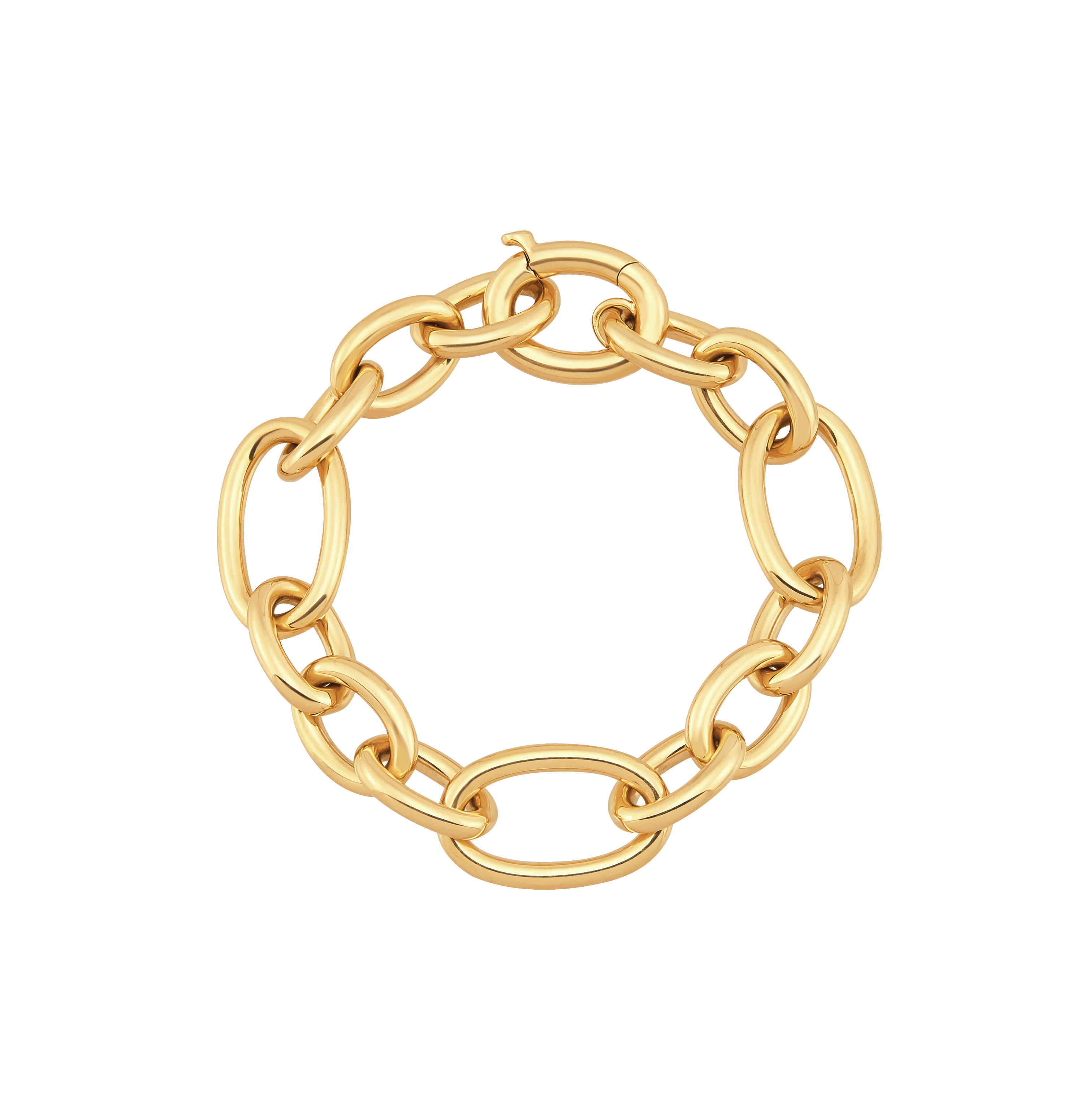 Sabel Collection Polished Yellow Gold Oval Link Bracelet