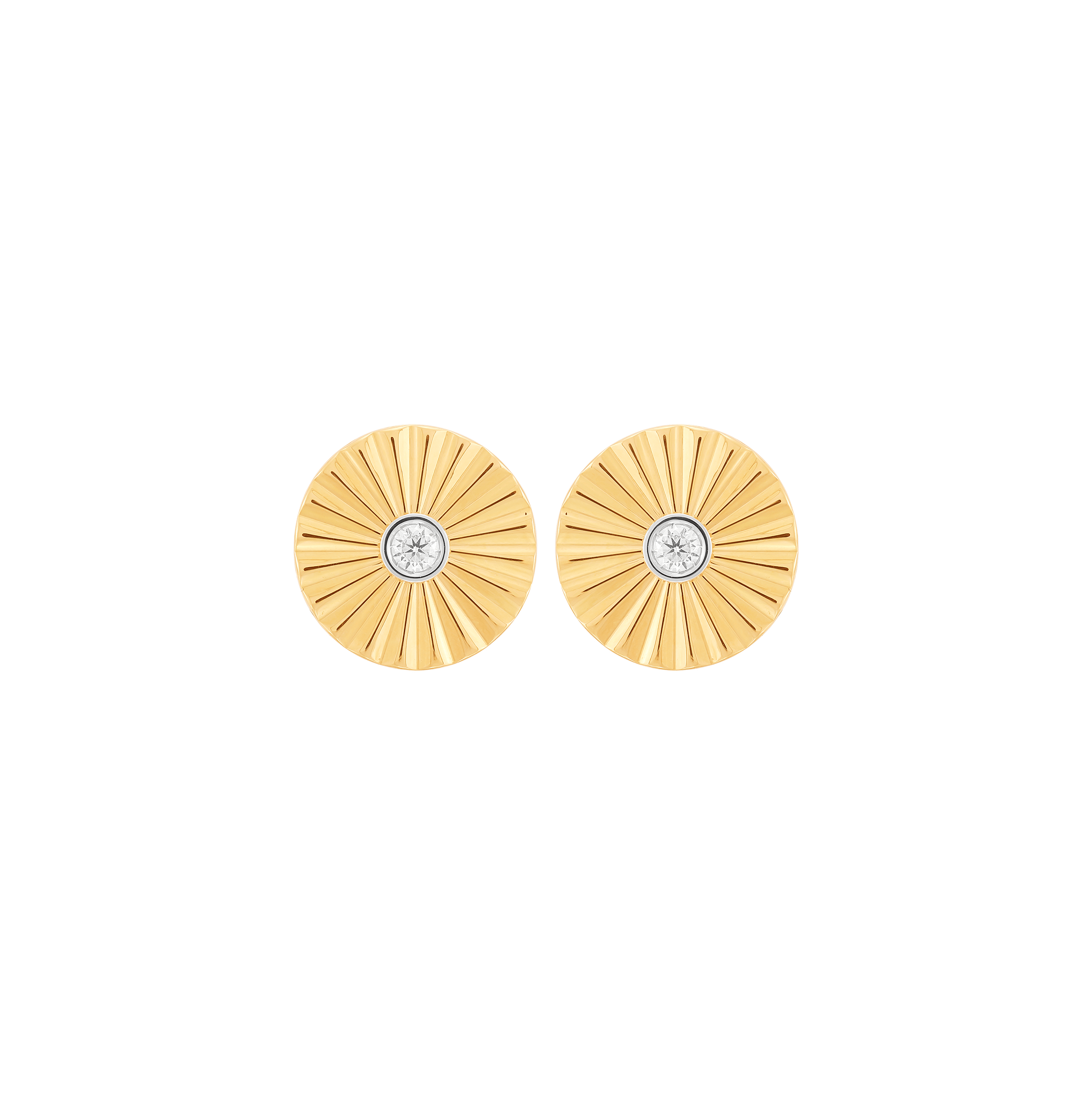 Sabel Collection Yellow Gold Starburst Earrings with Diamonds