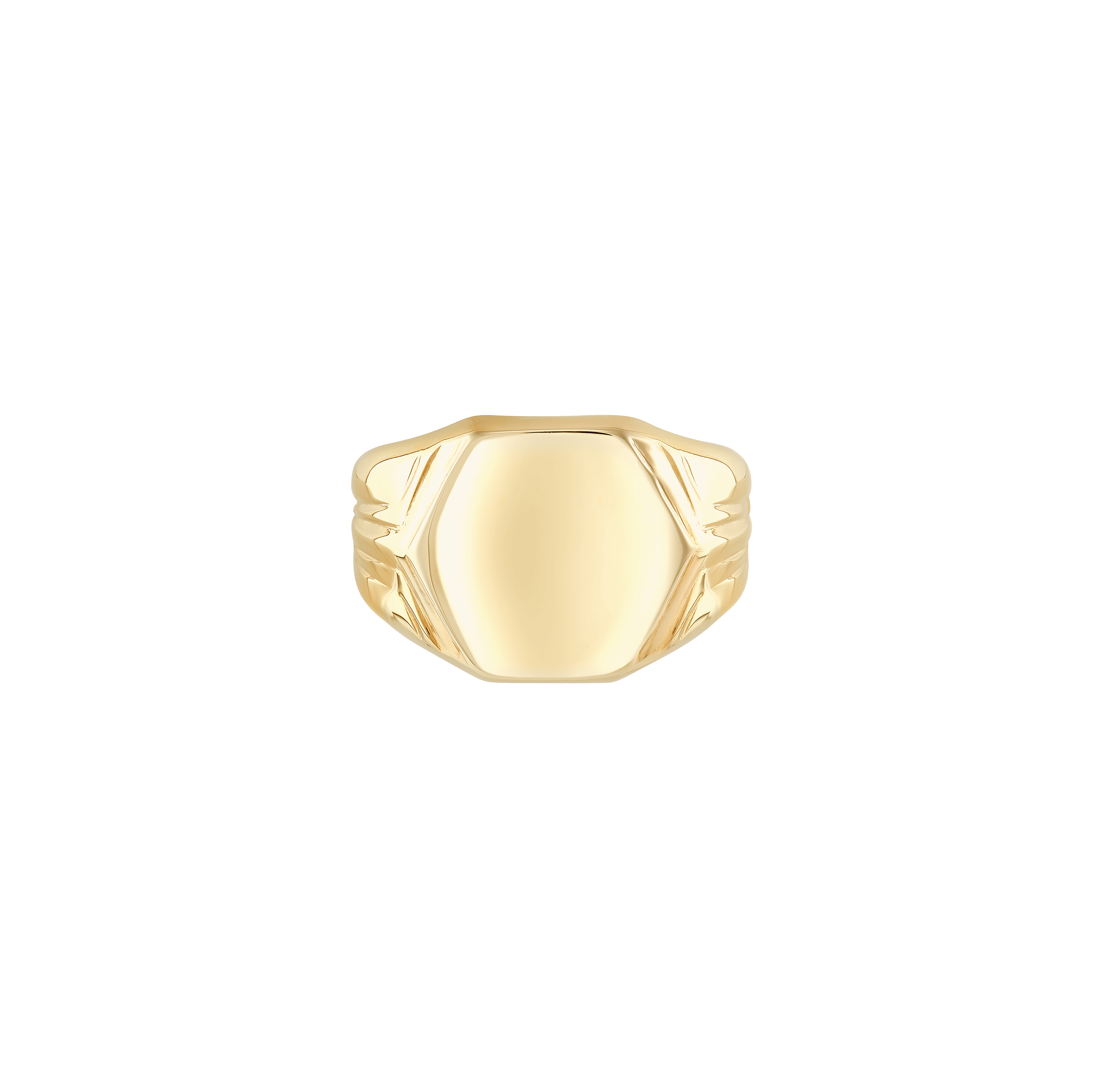 Sabel Collection Yellow Gold Hexagon Signet Ring