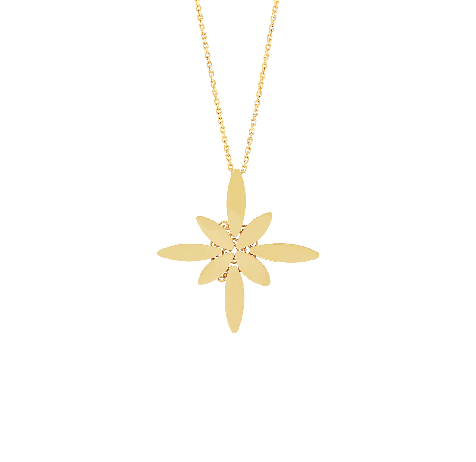 Sabel Collection Yellow Gold Flower Necklace