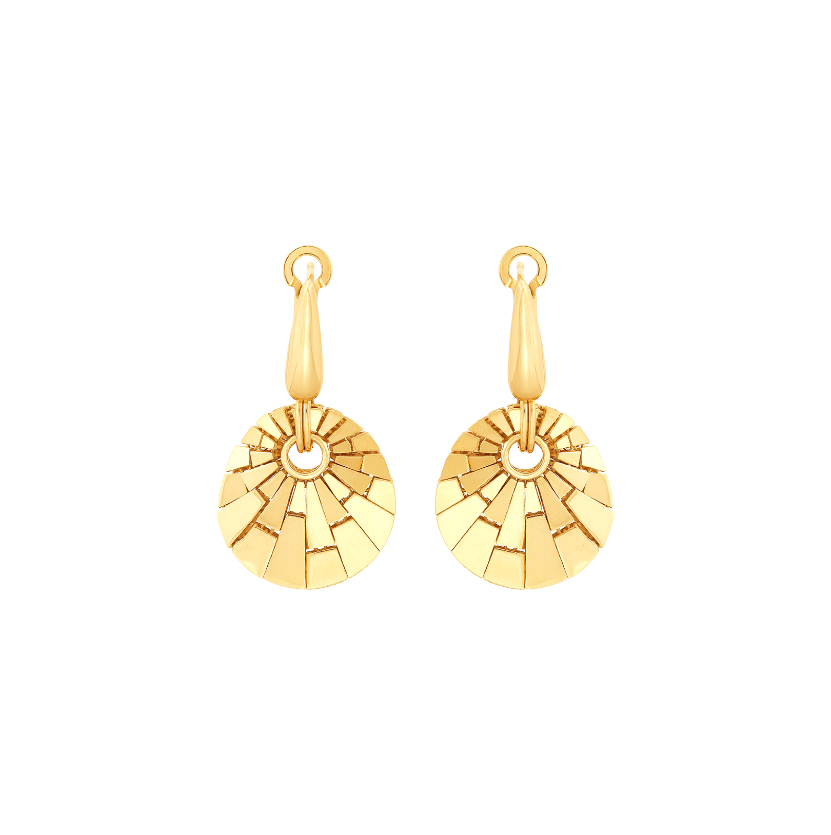 Sabel Collection Yellow Gold Dangle Shell Earrings