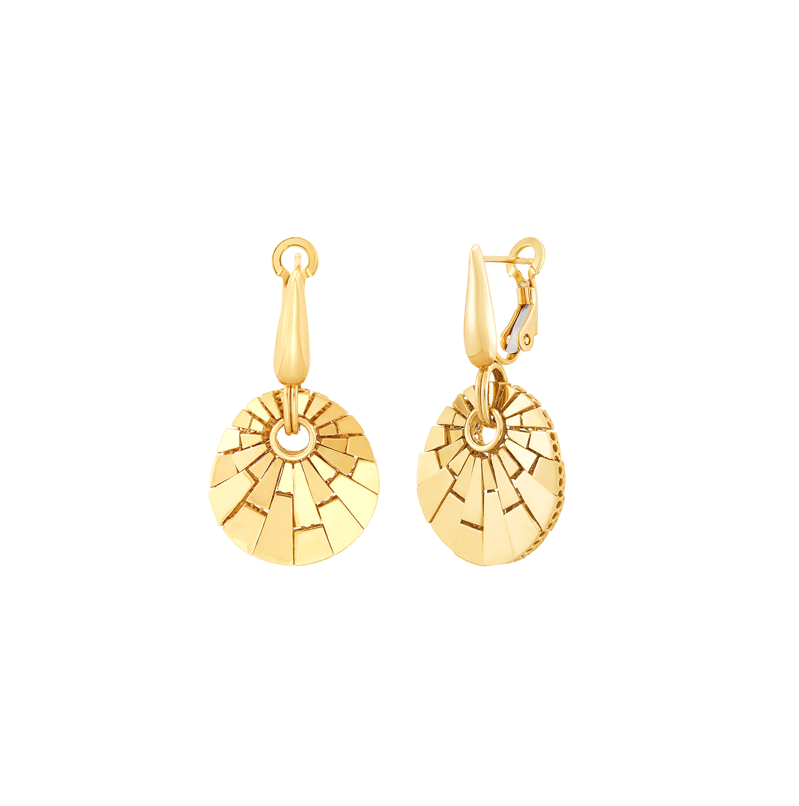 Sabel Collection Yellow Gold Dangle Shell Earrings