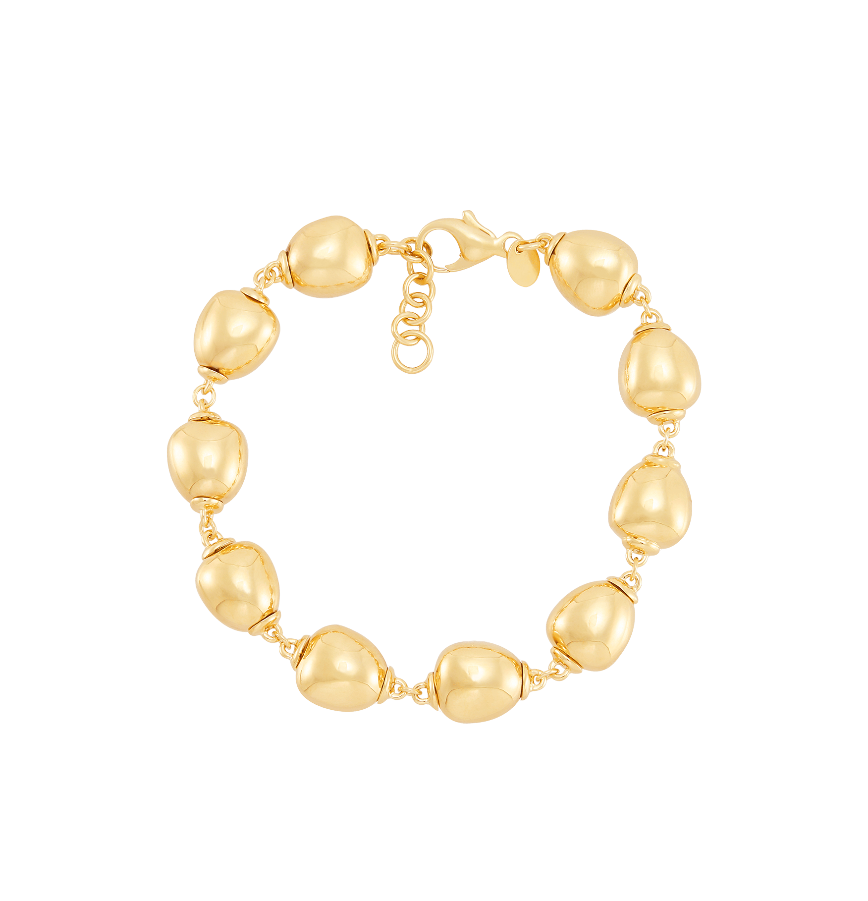 Sabel Collection Yellow Gold Oval Bead Station Bracelet