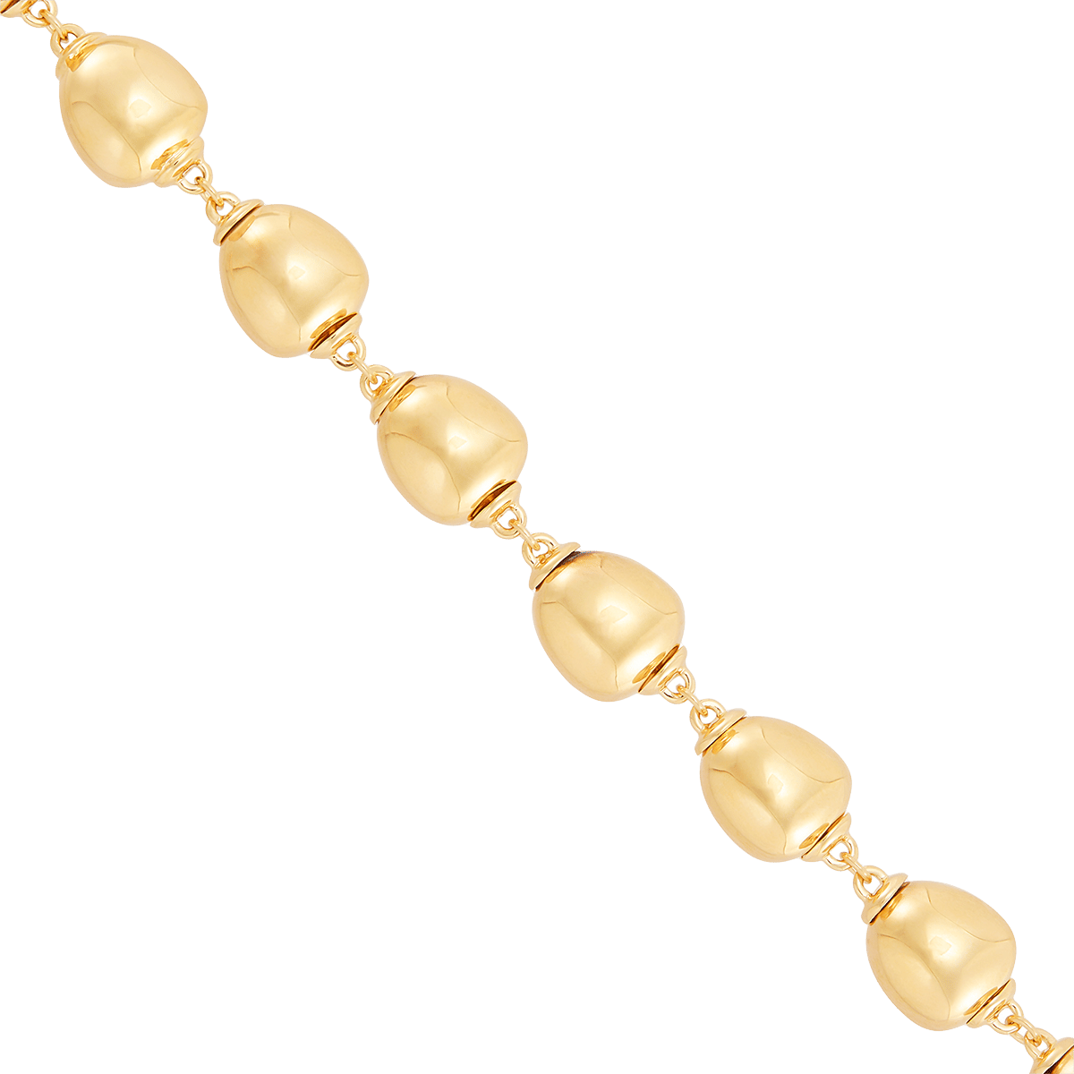 Sabel Collection Yellow Gold Oval Bead Station Bracelet