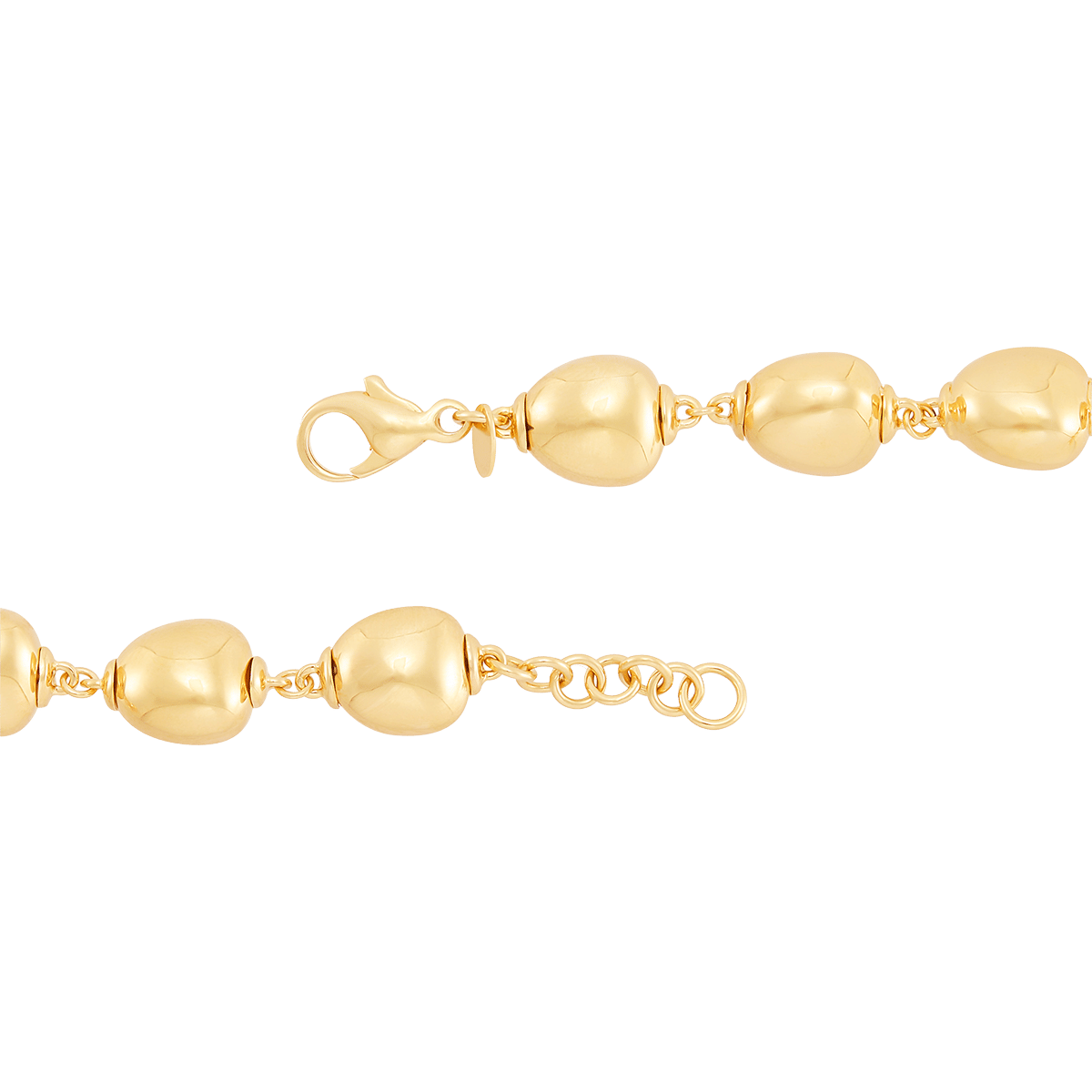 Sabel Collection Yellow Gold Oval Bead Station Bracelet