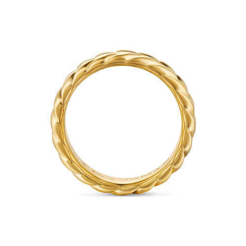 David Yurman Chevron Band Ring in 18K Yellow Gold, 6.2mm, Size 9