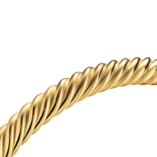 David Yurman Cable Cuff Bracelet in 18K Yellow Gold, 6mm, Size Medium