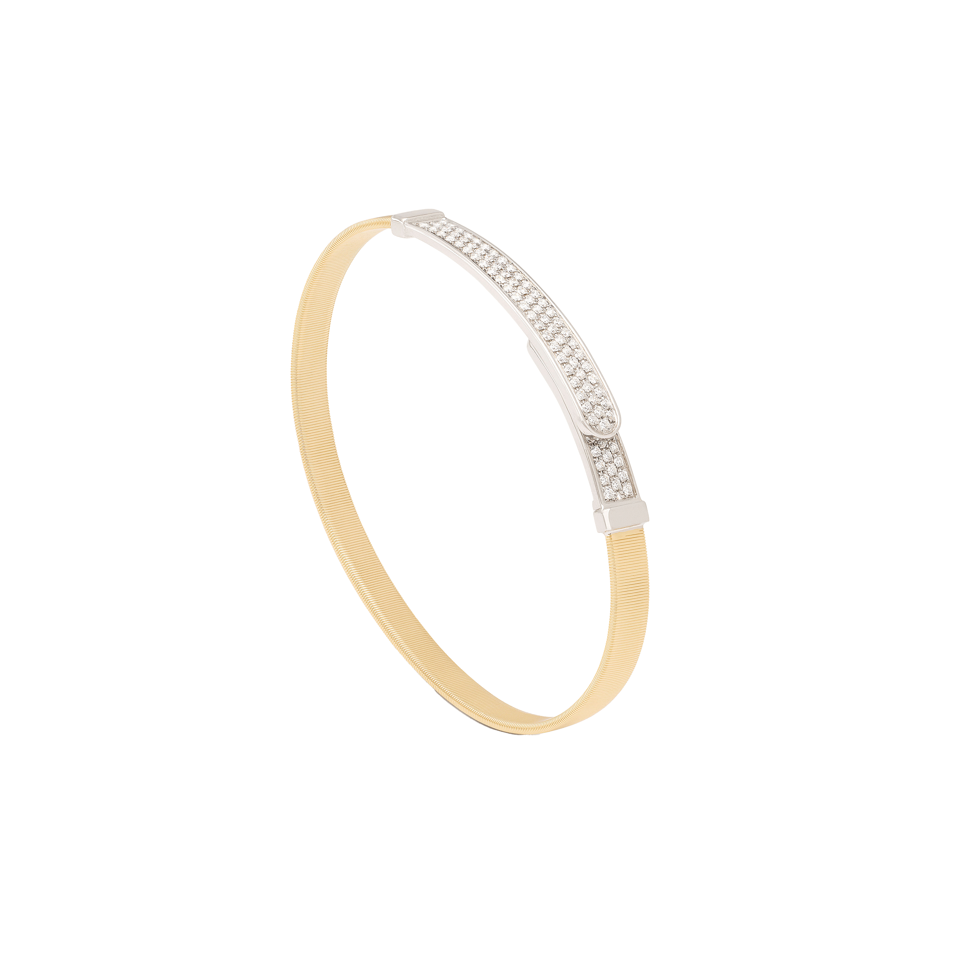 Marco Bicego Masai Mixed Metals Handmade Bangle with Diamonds