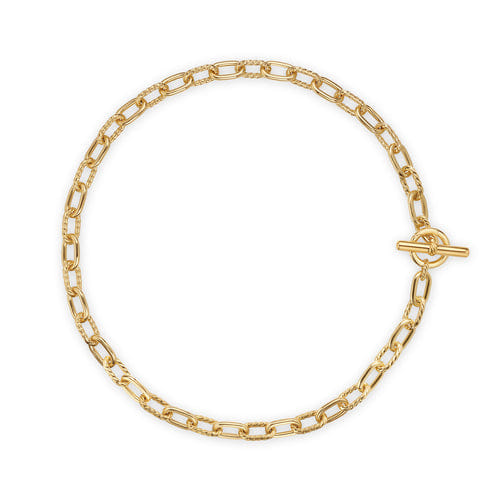 David Yurman DY Madison Toggle Chain Necklace in 18K Yellow Gold, 18"