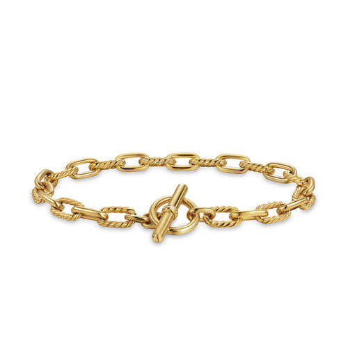 David Yurman DY Madison Toggle Chain Bracelet in 18K Yellow Gold, Size Medium