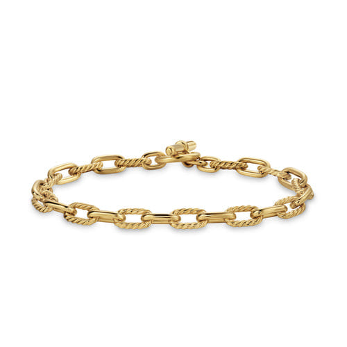 David Yurman DY Madison Toggle Chain Bracelet in 18K Yellow Gold, Size Medium